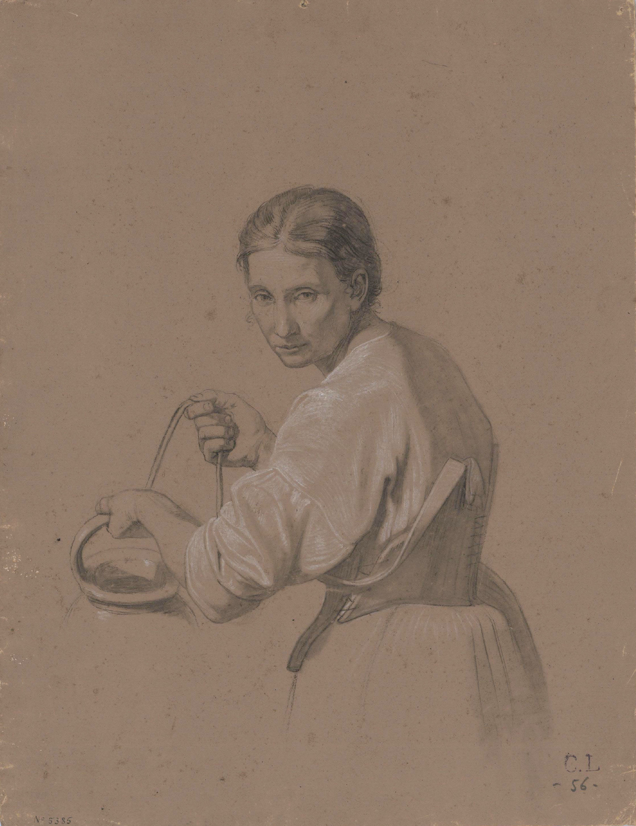 image for: Claudi Lorenzale - Estudi de figura femenina - Cap a 1860-1880