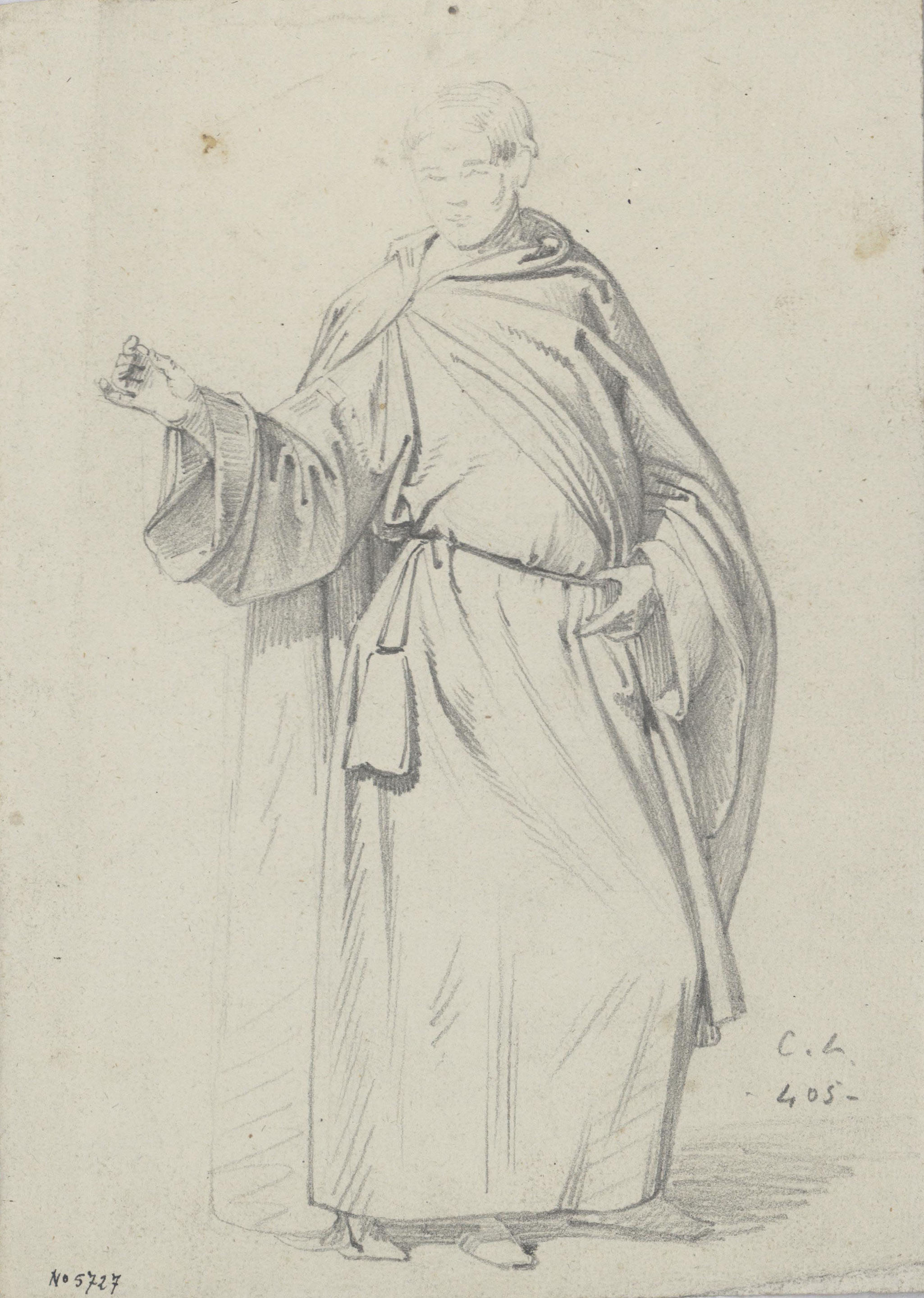 Claudi Lorenzale - Figura masculina - Cap a 1850-1870 image for: Claudi Lorenzale - Figura masculina - Cap a 1850-1870