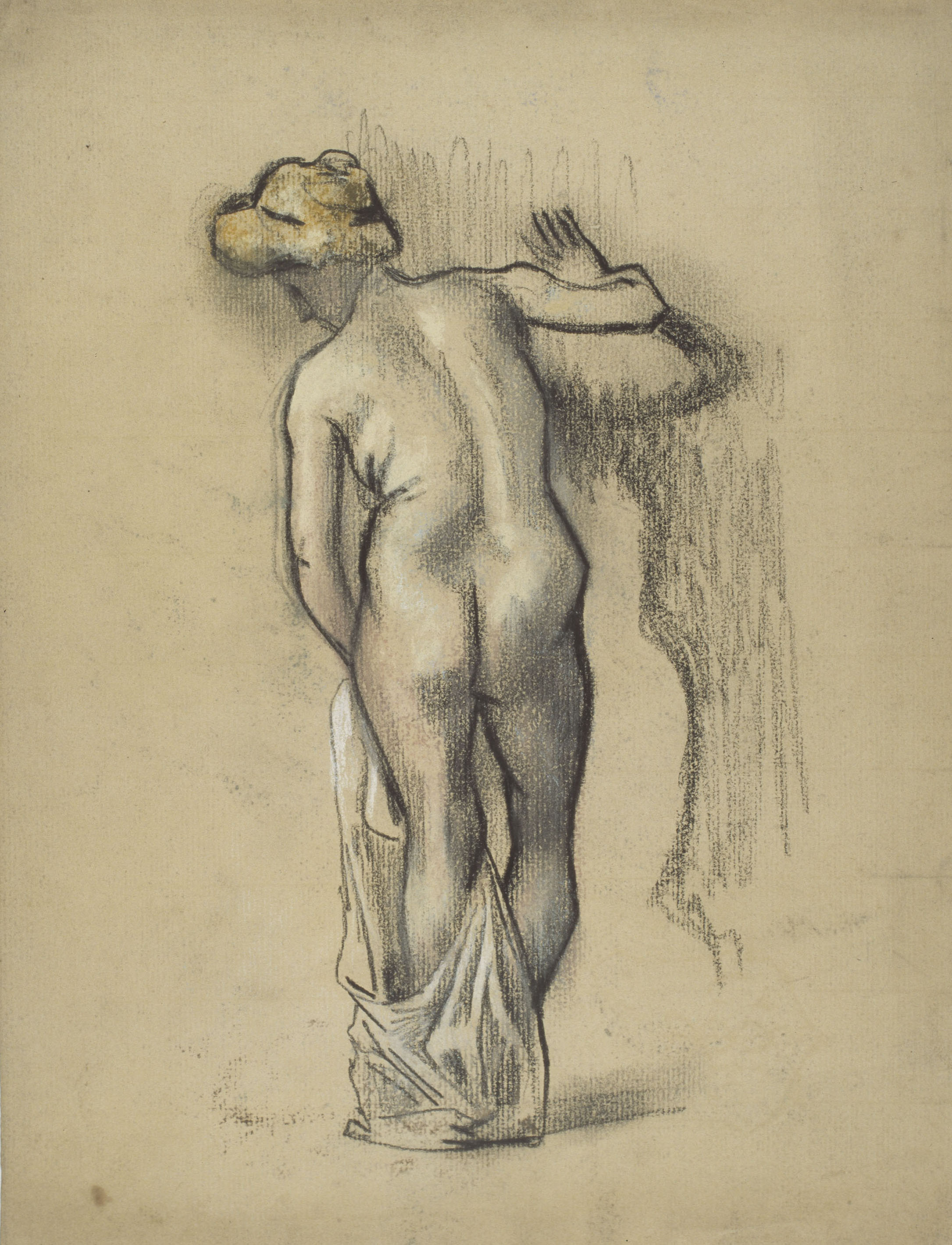 image for: Juli González - Nu femení dret d'esquena amb vestidura (Nu debout de dos à la draperie) - Entre 1906-1910