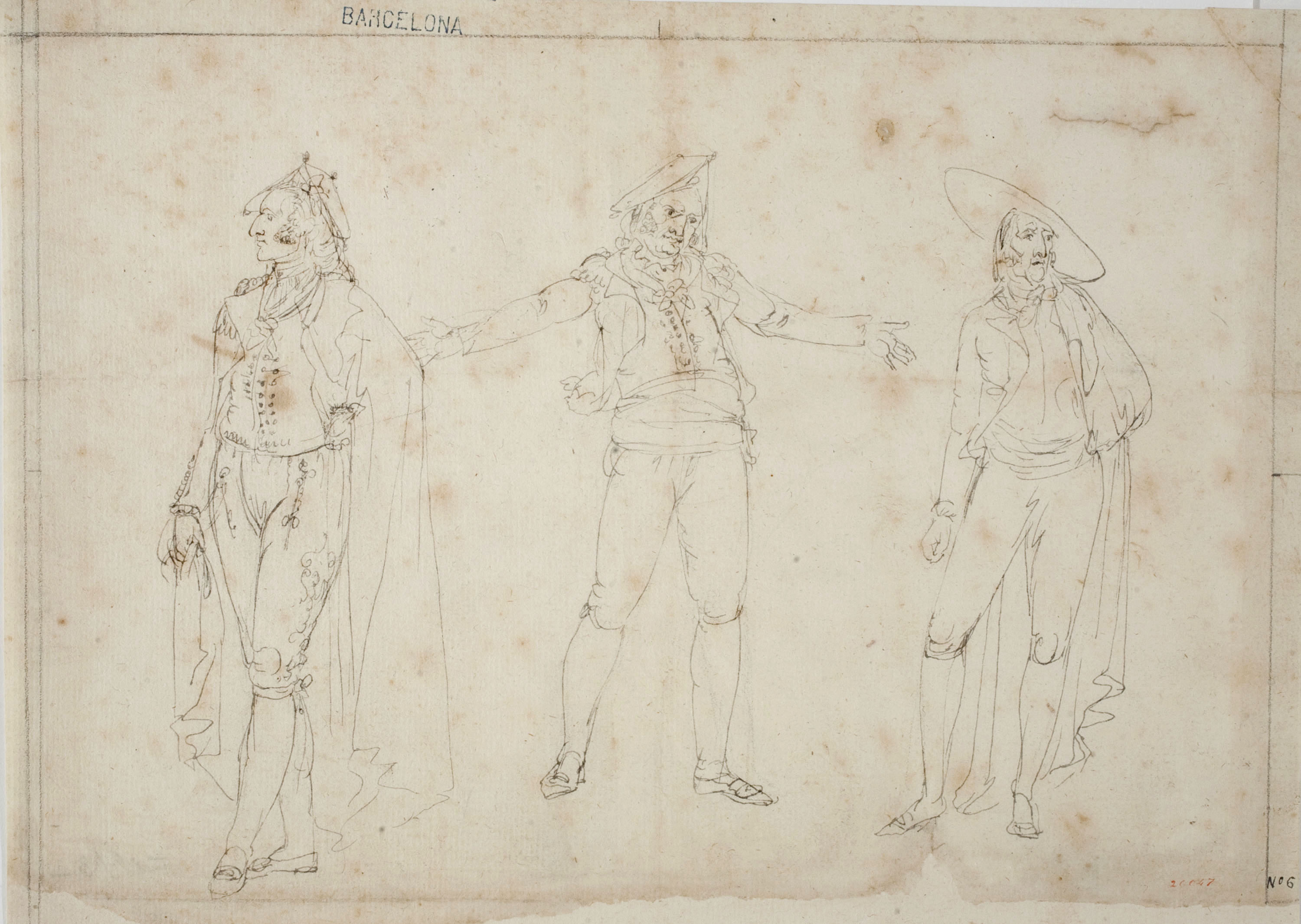 image for: Josep Bernat Flaugier - Tres figures vestides d'època - Cap a 1800-1812