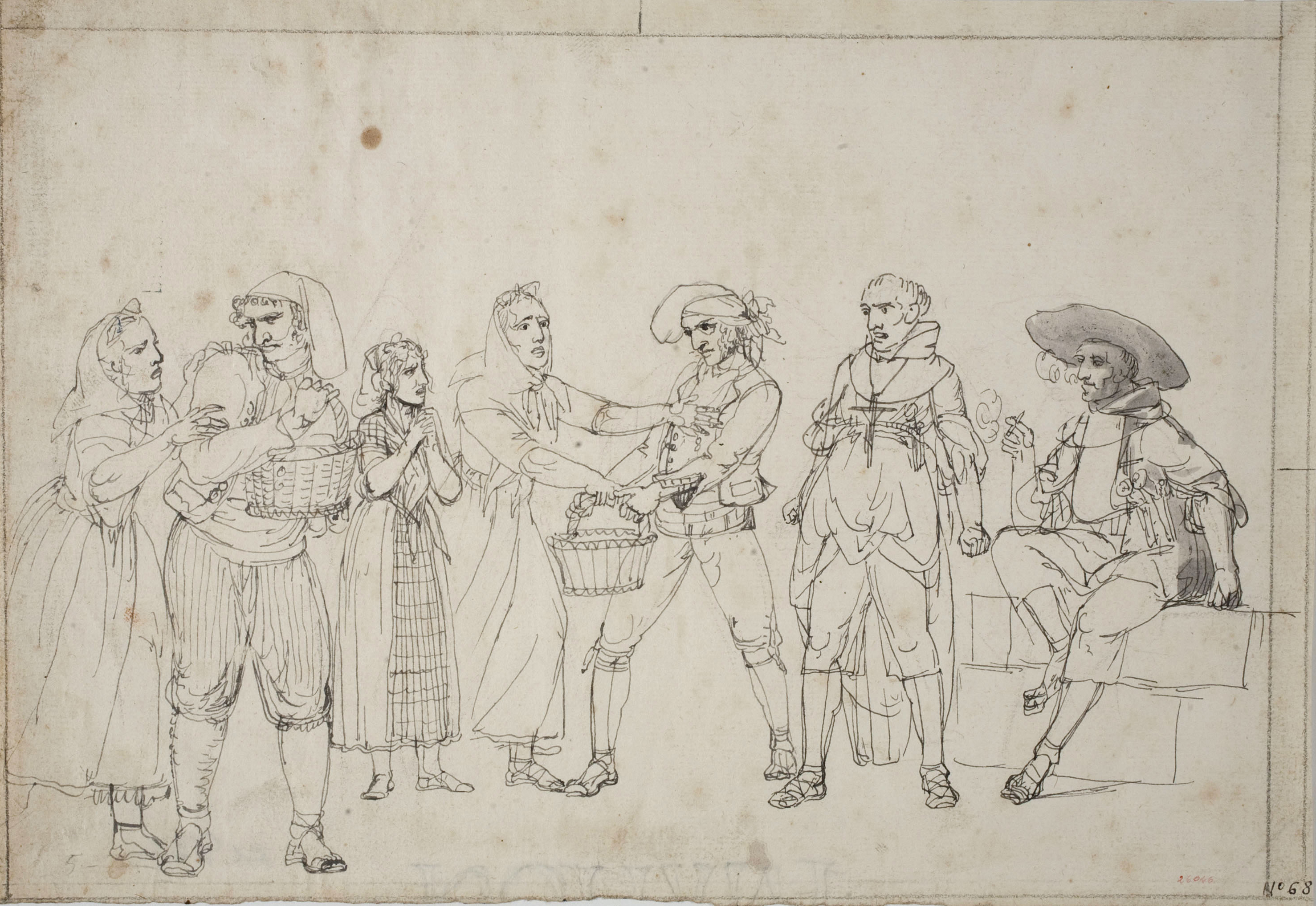 image for: Josep Bernat Flaugier - Grup de miquelets escorcollant unes dones - Cap a 1809-1812