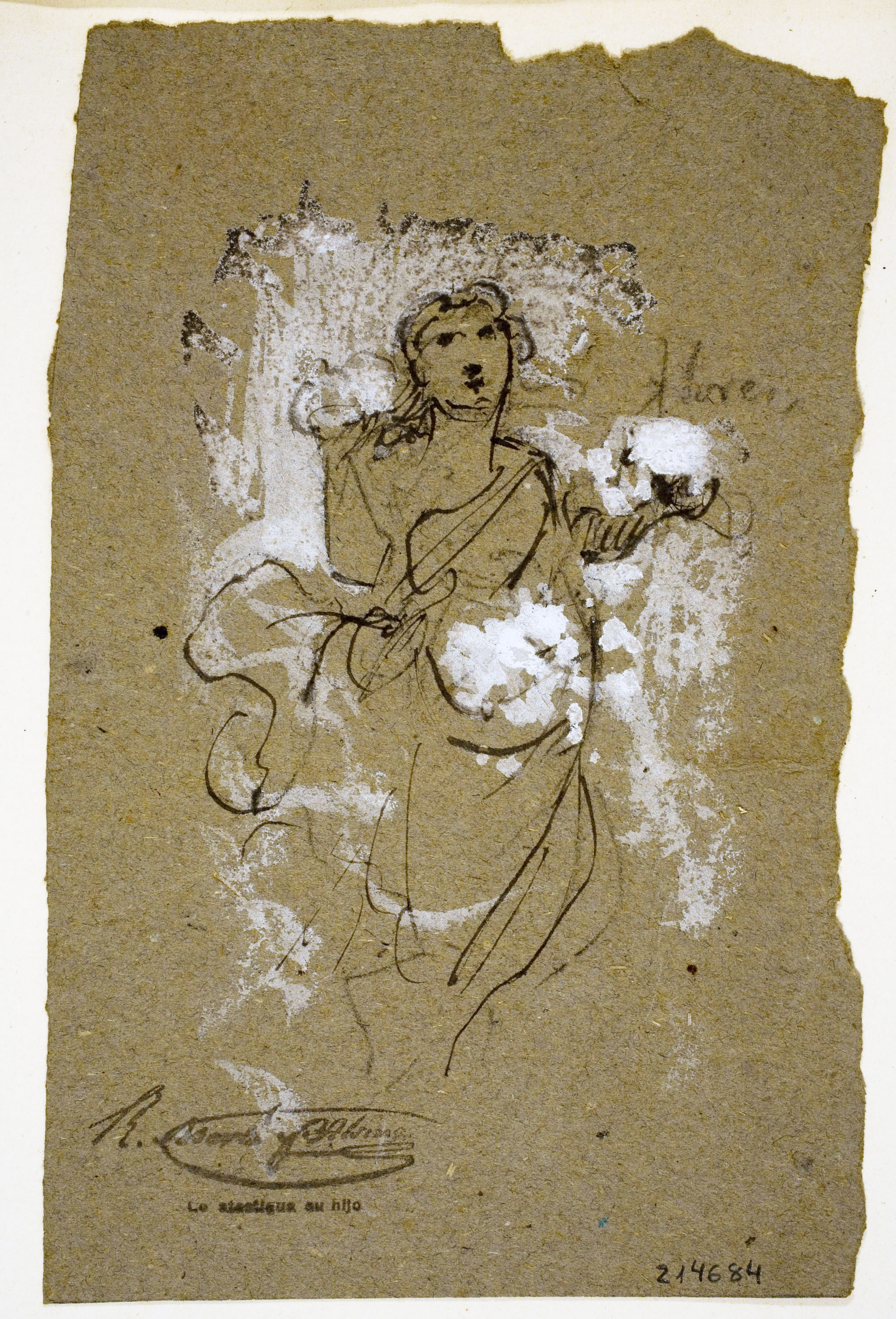 image for: Ramon Martí i Alsina - Estudi de figura femenina - Cap a 1860-1870