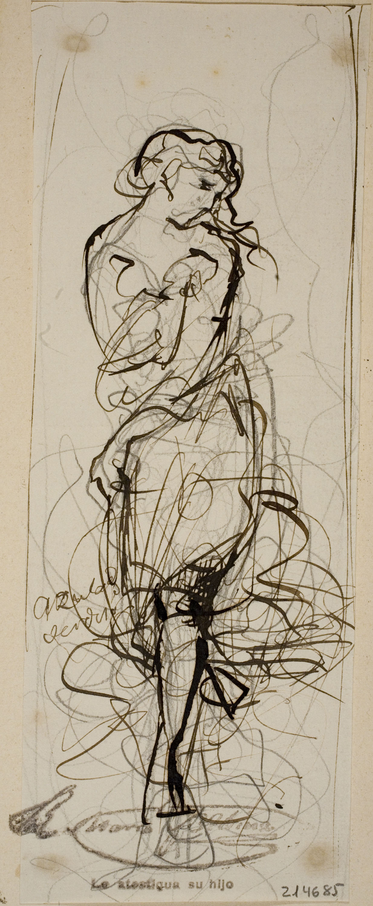 image for: Ramon Martí i Alsina - Estudi de figura femenina - Cap a 1870-1880