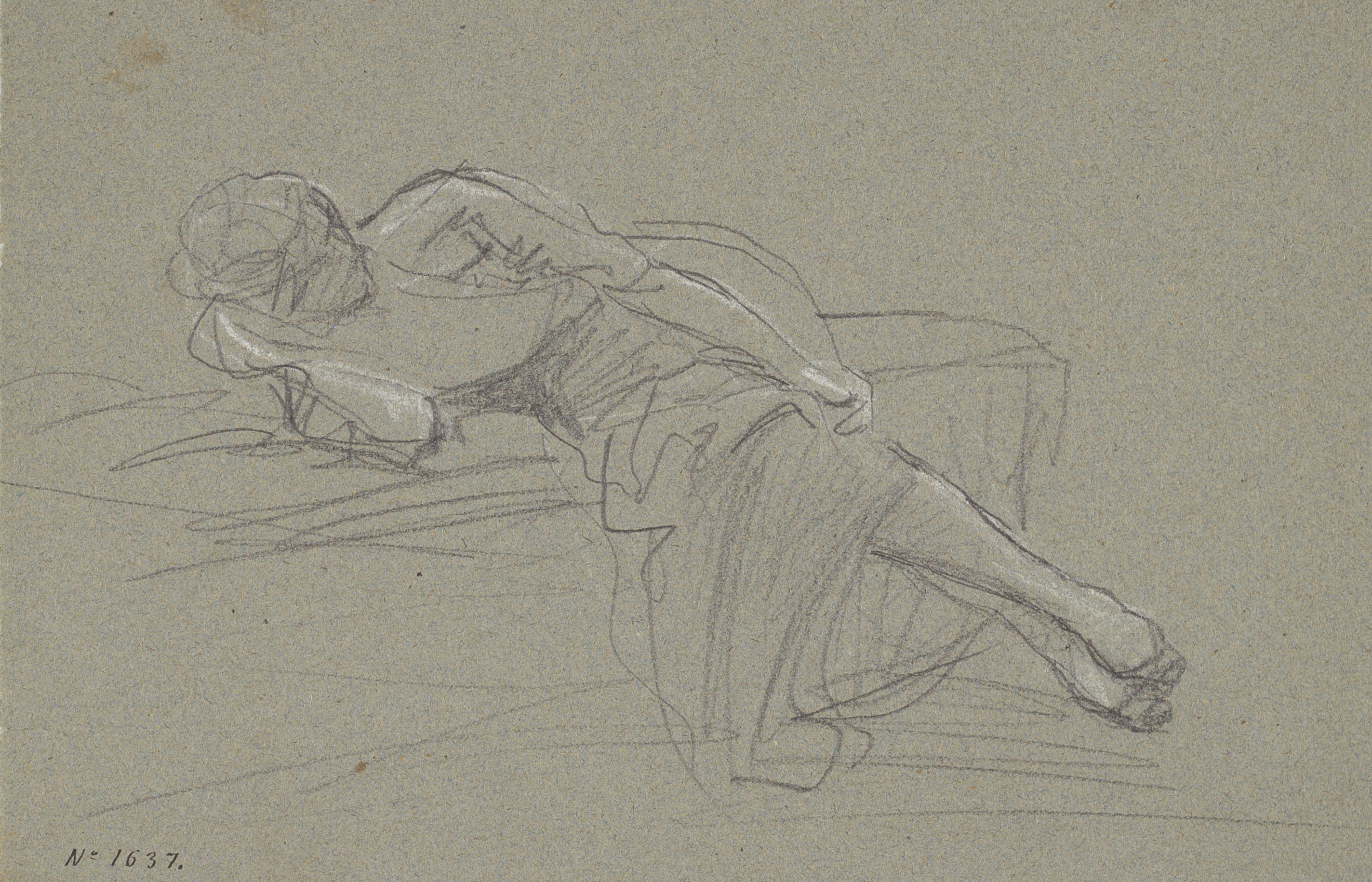 image for: Ramon Martí i Alsina - Estudi de figura i vestimenta - Cap a 1865-1870