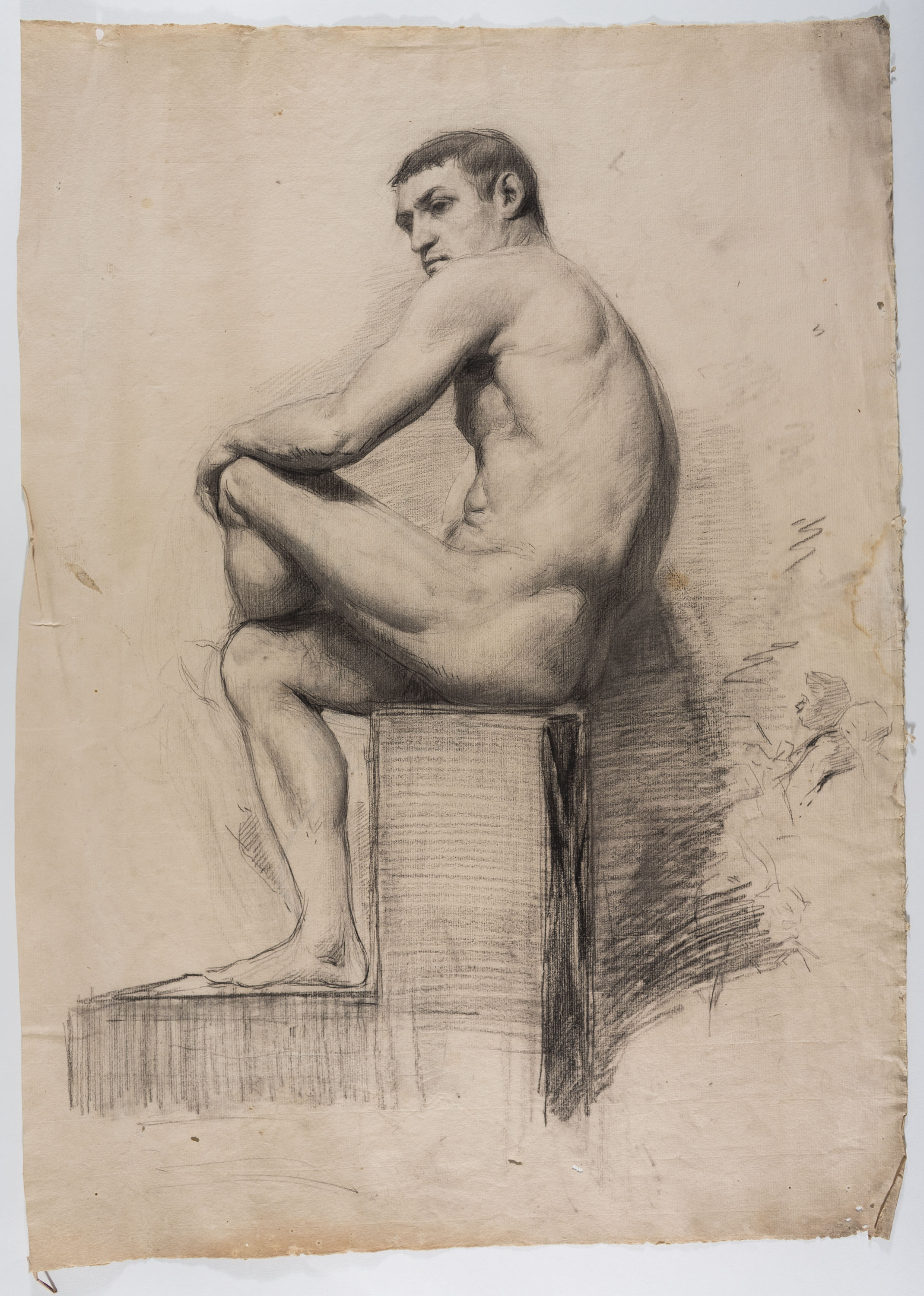 image for: Andreu Solà - Nu masculí assegut - Cap a 1880-1885