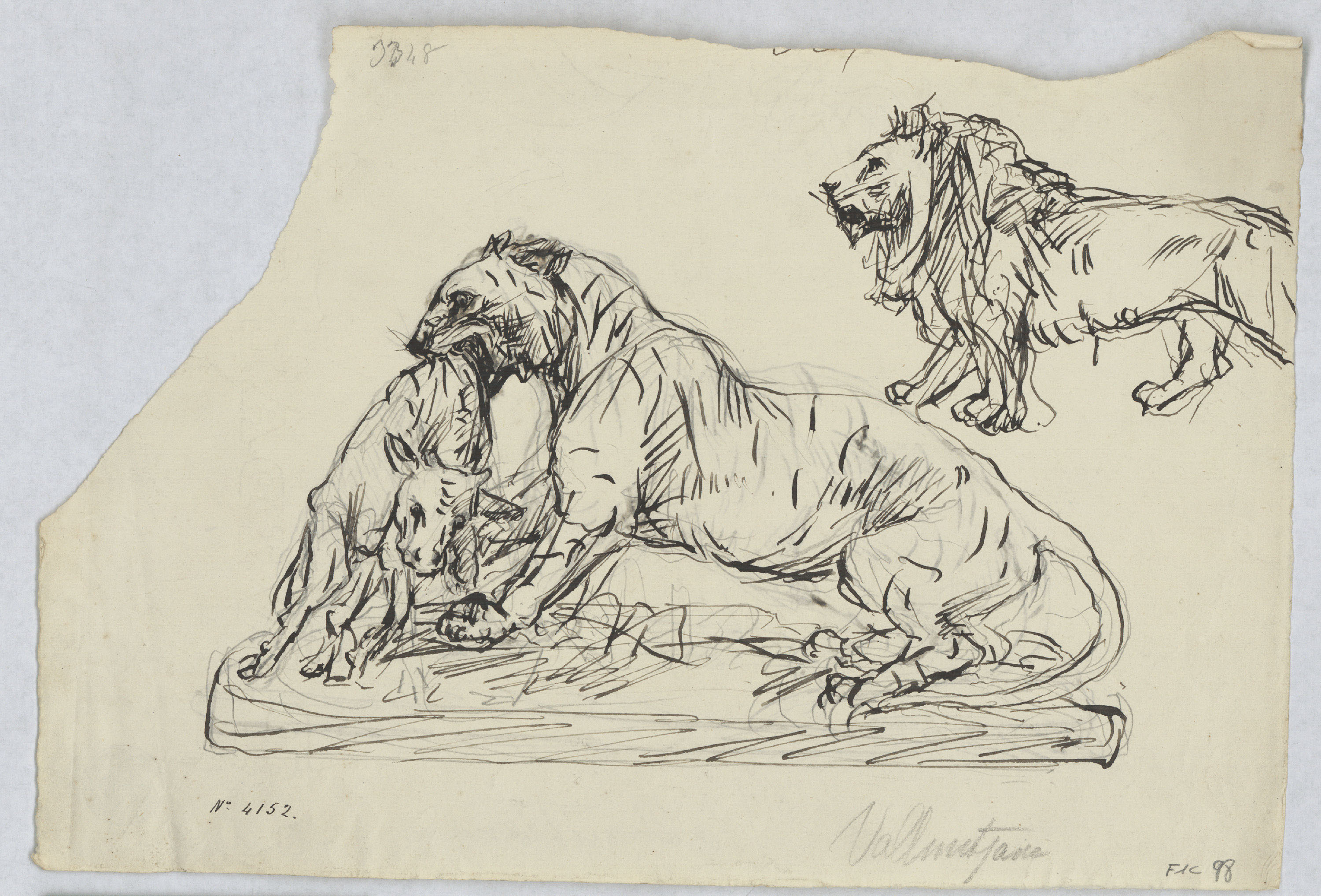 image for: Agapit Vallmitjana Abarca - Projecte per al grup escultòric «Lleona amb els seus cadells» (anvers i revers) - Cap a 1894 (anvers i revers)