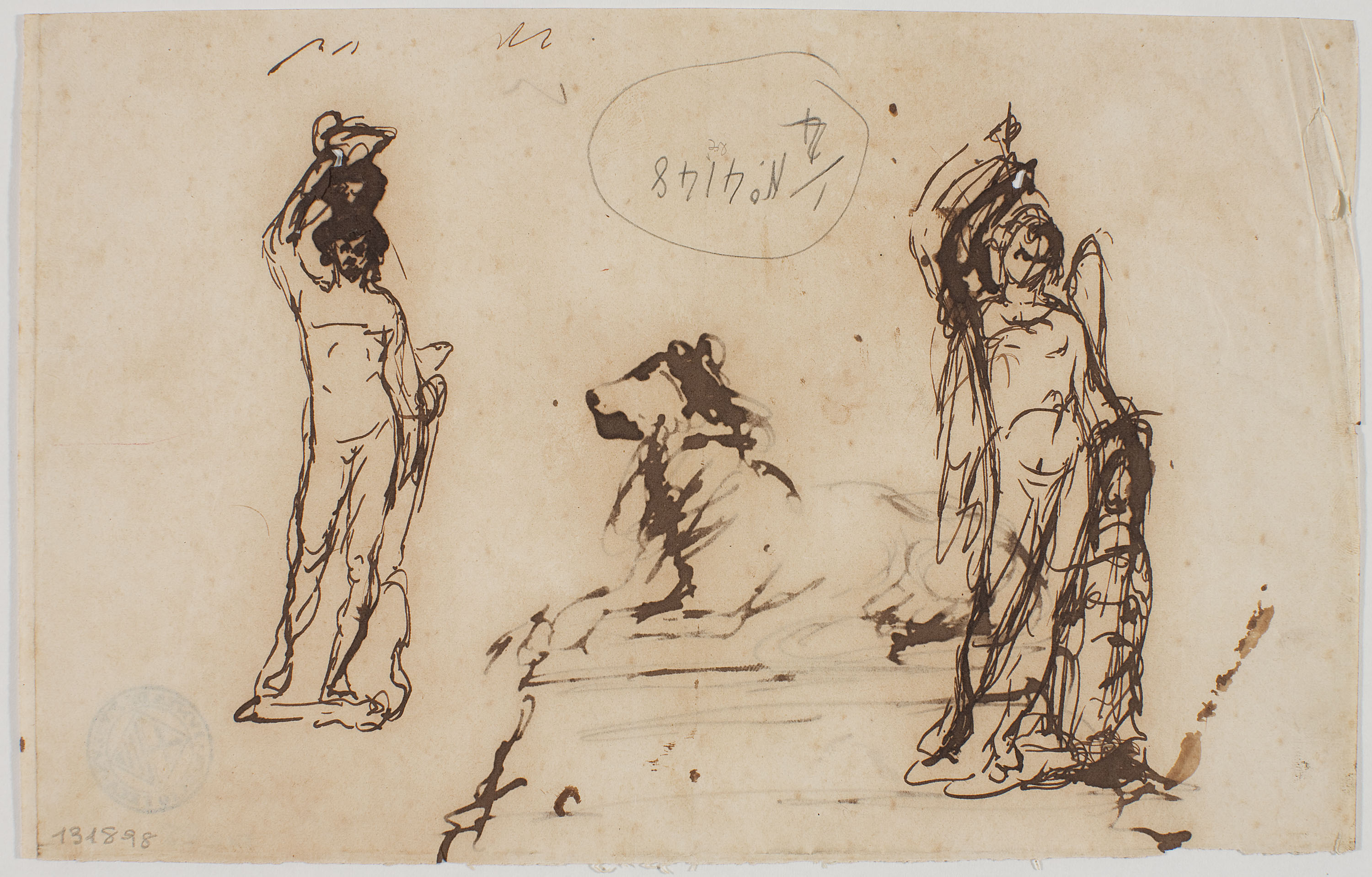 Venanci Vallmitjana - Estudi per a un grup escultòric - Cap a 1876-1881 image for: Venanci Vallmitjana - Estudi per a un grup escultòric - Cap a 1876-1881