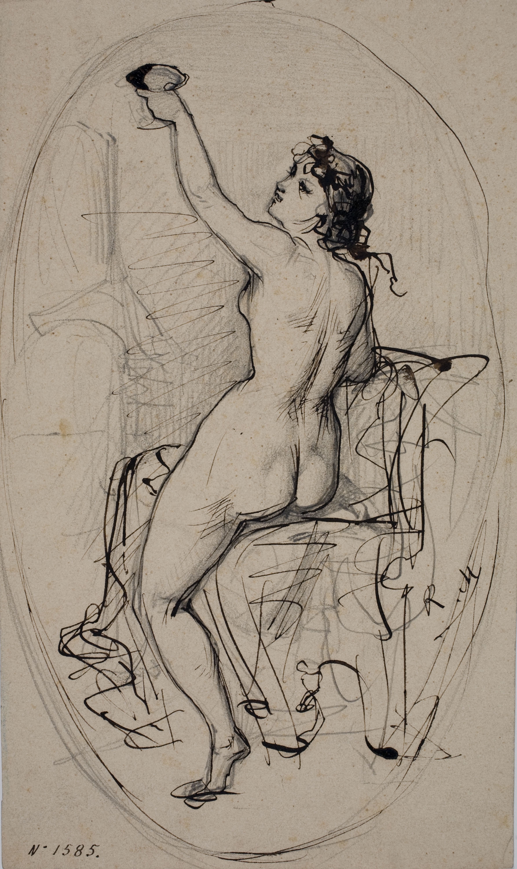 image for: Ramon Martí i Alsina - Nu femení (Bacant) - Cap a 1855-1860