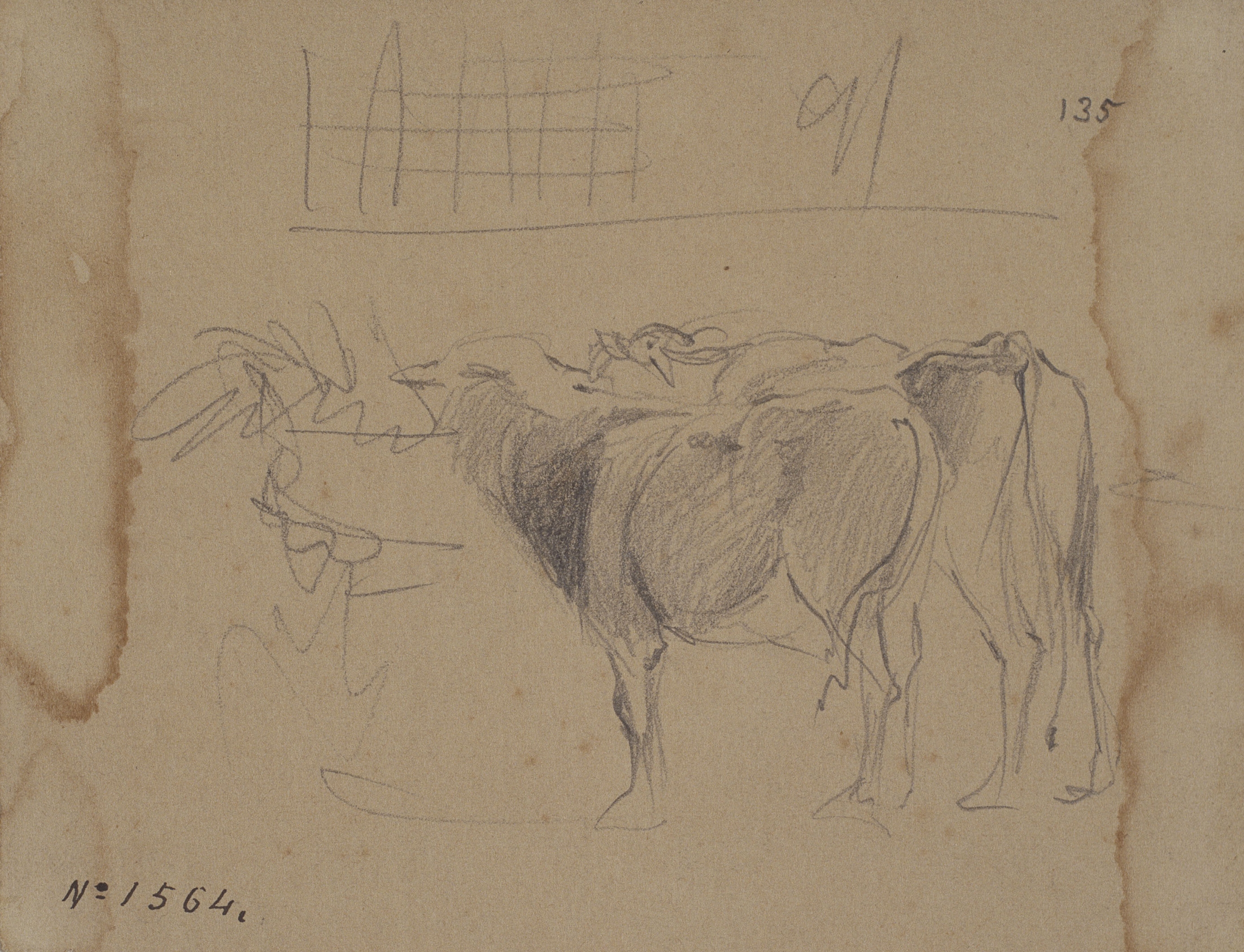 image for: Ramon Martí i Alsina - Vaques a l'estable - Cap a 1855-1860