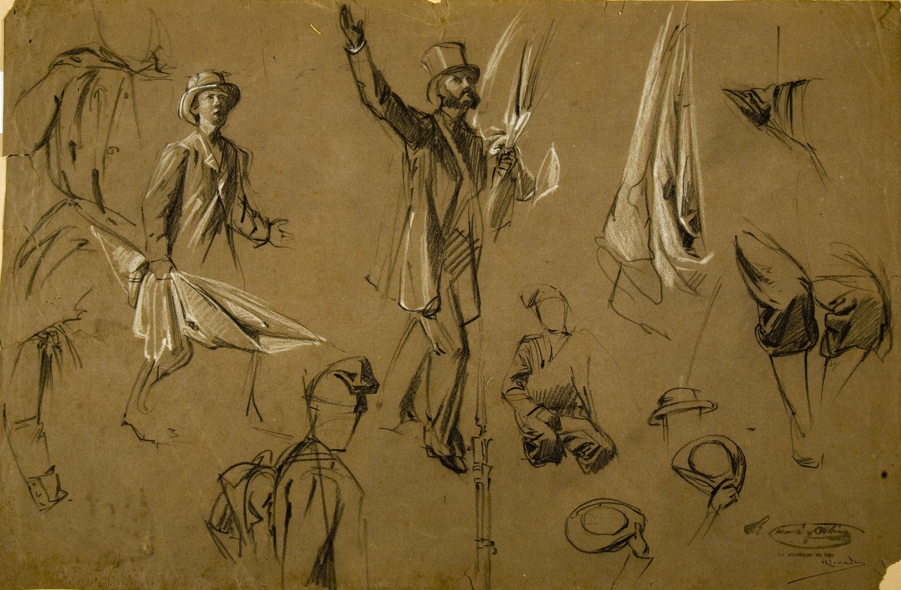 image for: Ramon Martí i Alsina - Estudi de figures - Cap a 1860-1870