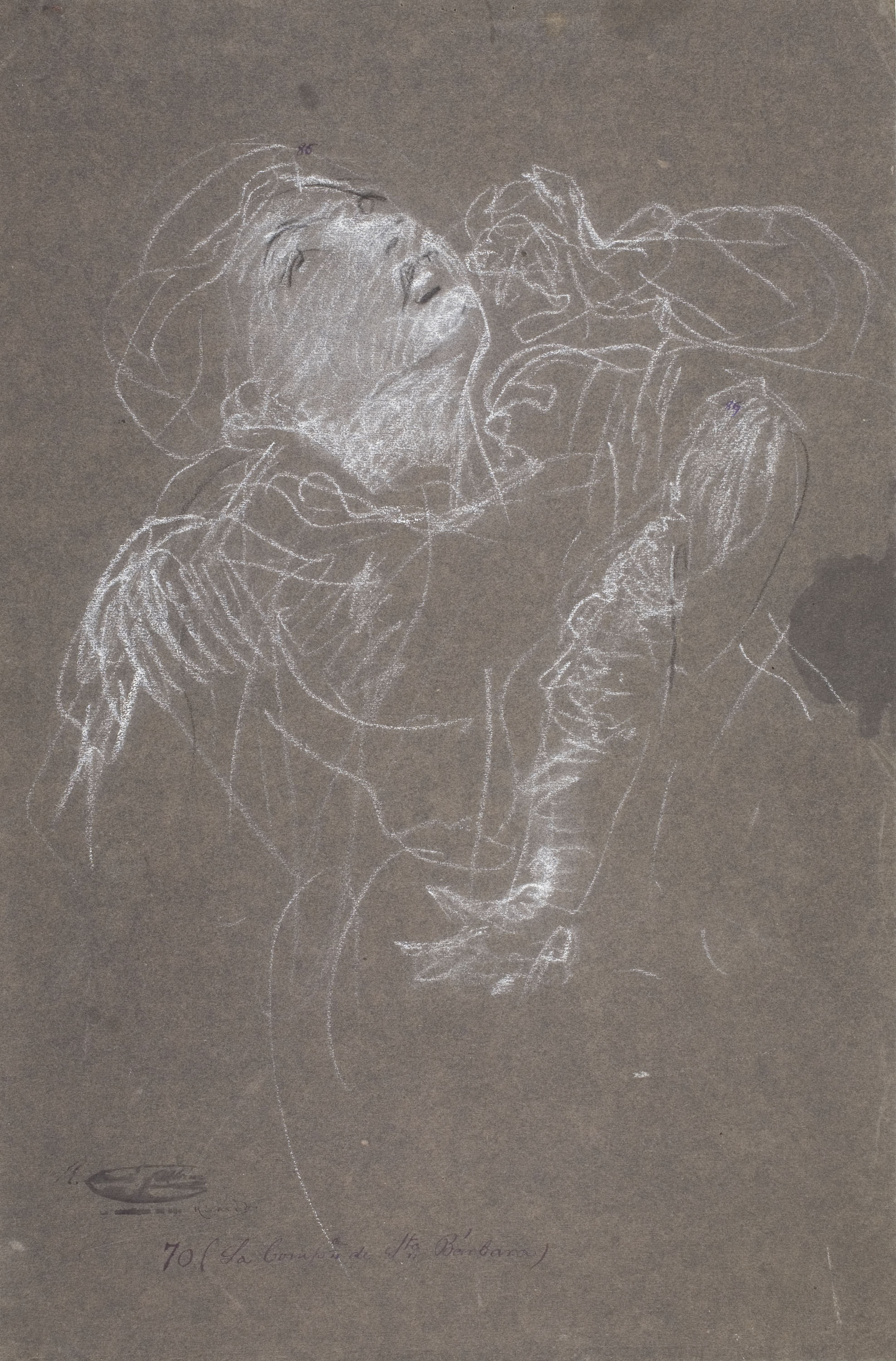 image for: Ramon Martí i Alsina - Estudi de dona per al quadre «La companyia de Santa Bàrbara» - Cap a 1891