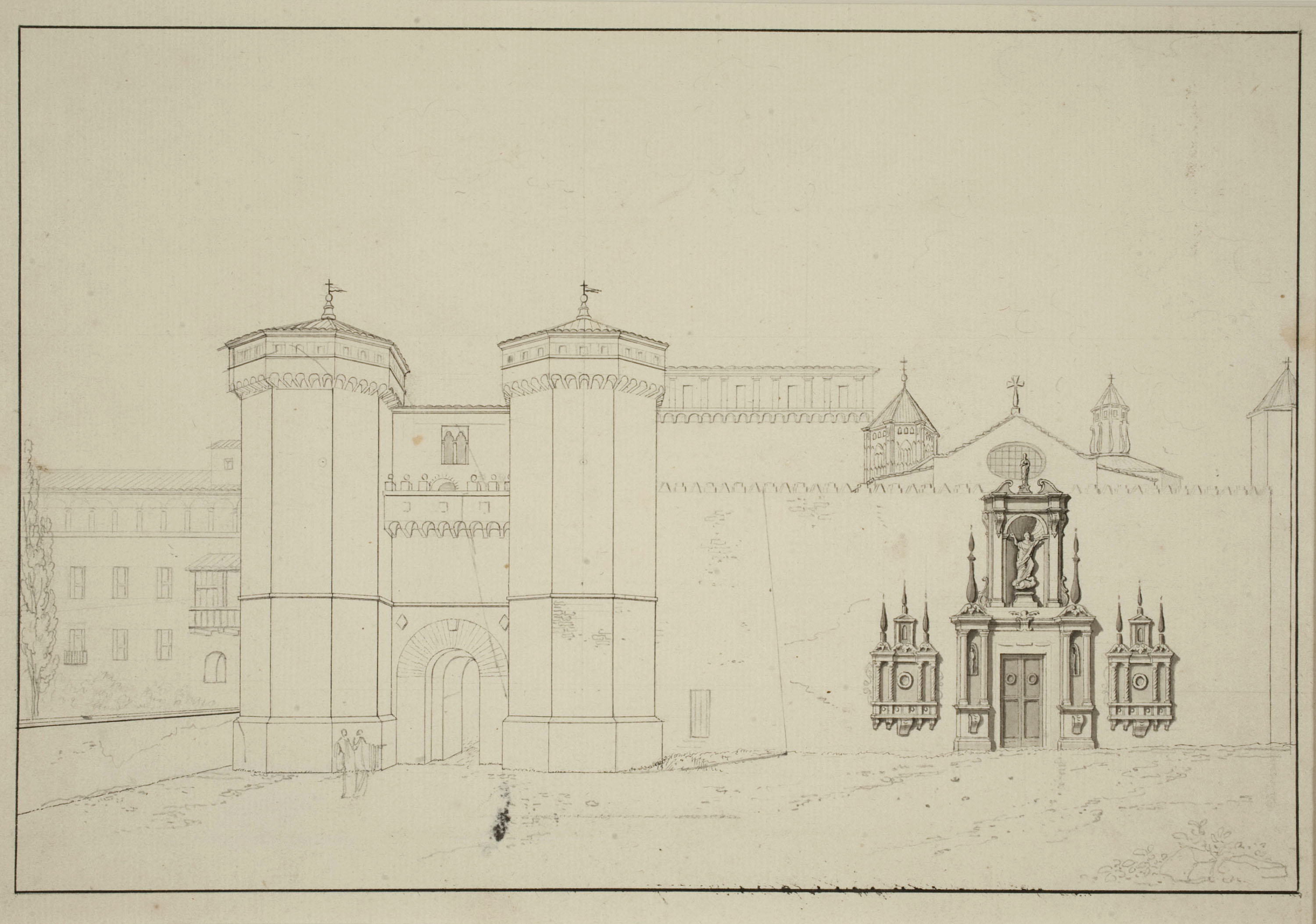 image for: François Ligier - Entrada del monestir de Poblet - Cap a 1801-1803