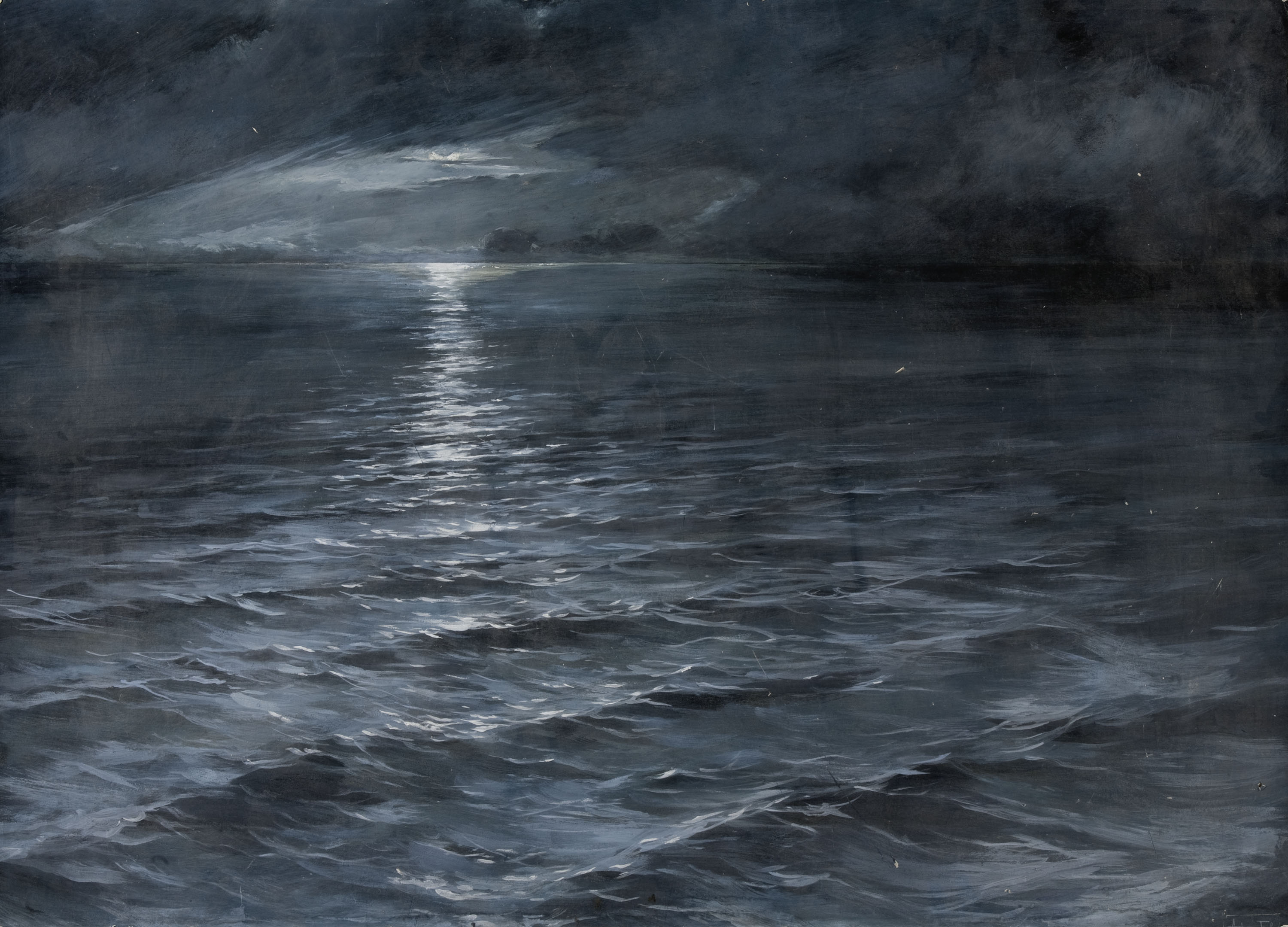 Antoni Fabrés - Nit de lluna sobre el mar - Cap a 1880 image for: Antoni Fabrés - Nit de lluna sobre el mar - Cap a 1880