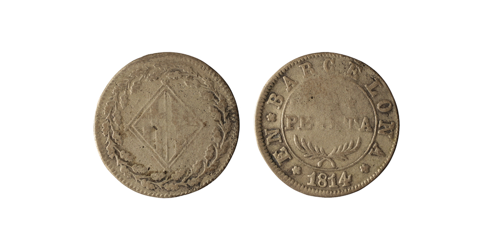Ocupació francesa - 1 pesseta - 1814 image for: Ocupació francesa - 1 pesseta - 1814