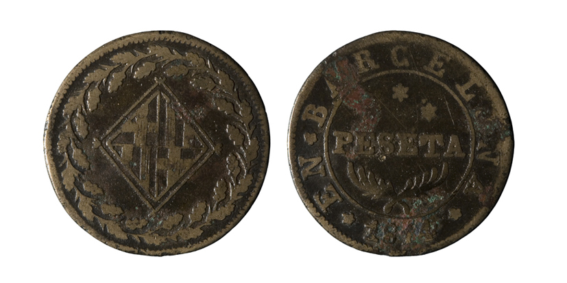 Ocupació francesa - 1 pesseta - 1814 image for: Ocupació francesa - 1 pesseta - 1814