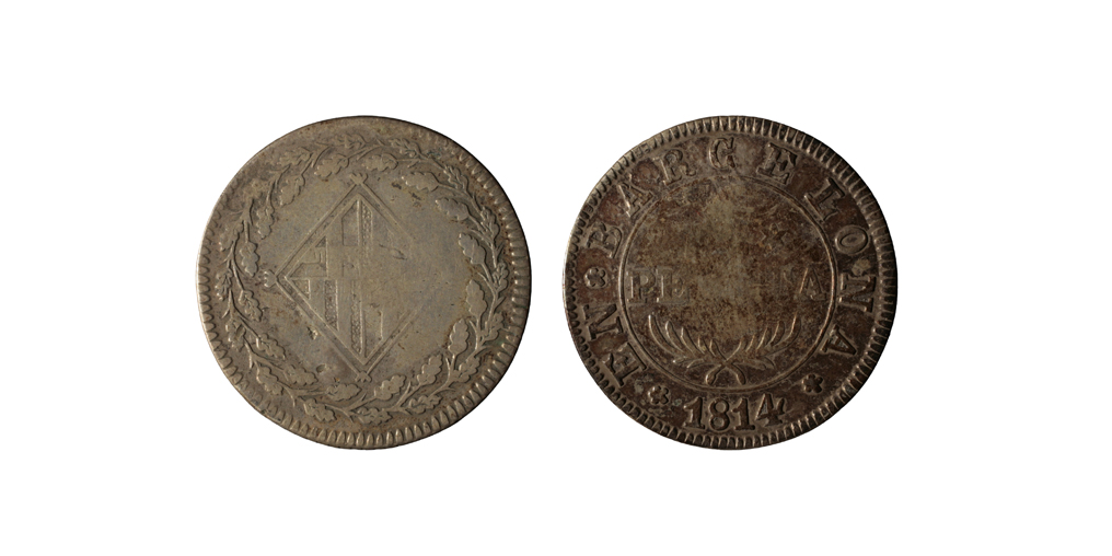 Ocupació francesa - 1 pesseta - 1814 image for: Ocupació francesa - 1 pesseta - 1814