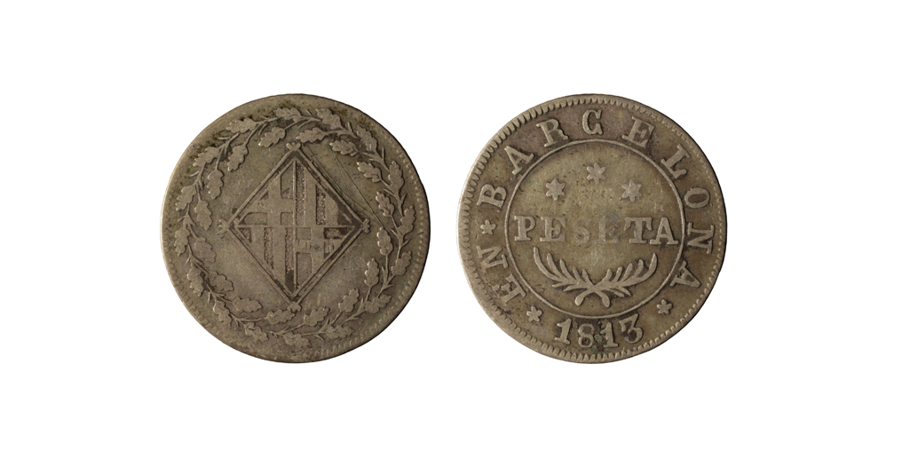 Ocupació francesa - 1 pesseta - 1813 image for: Ocupació francesa - 1 pesseta - 1813