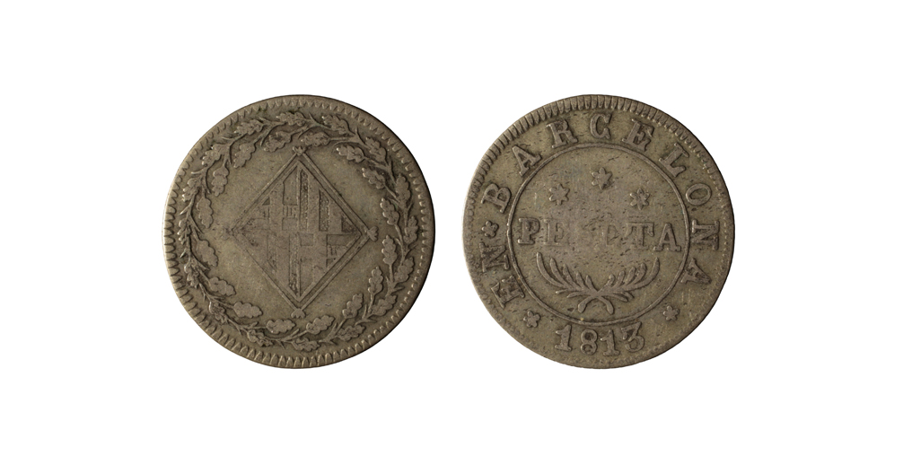 Ocupació francesa - 1 pesseta - 1813 image for: Ocupació francesa - 1 pesseta - 1813