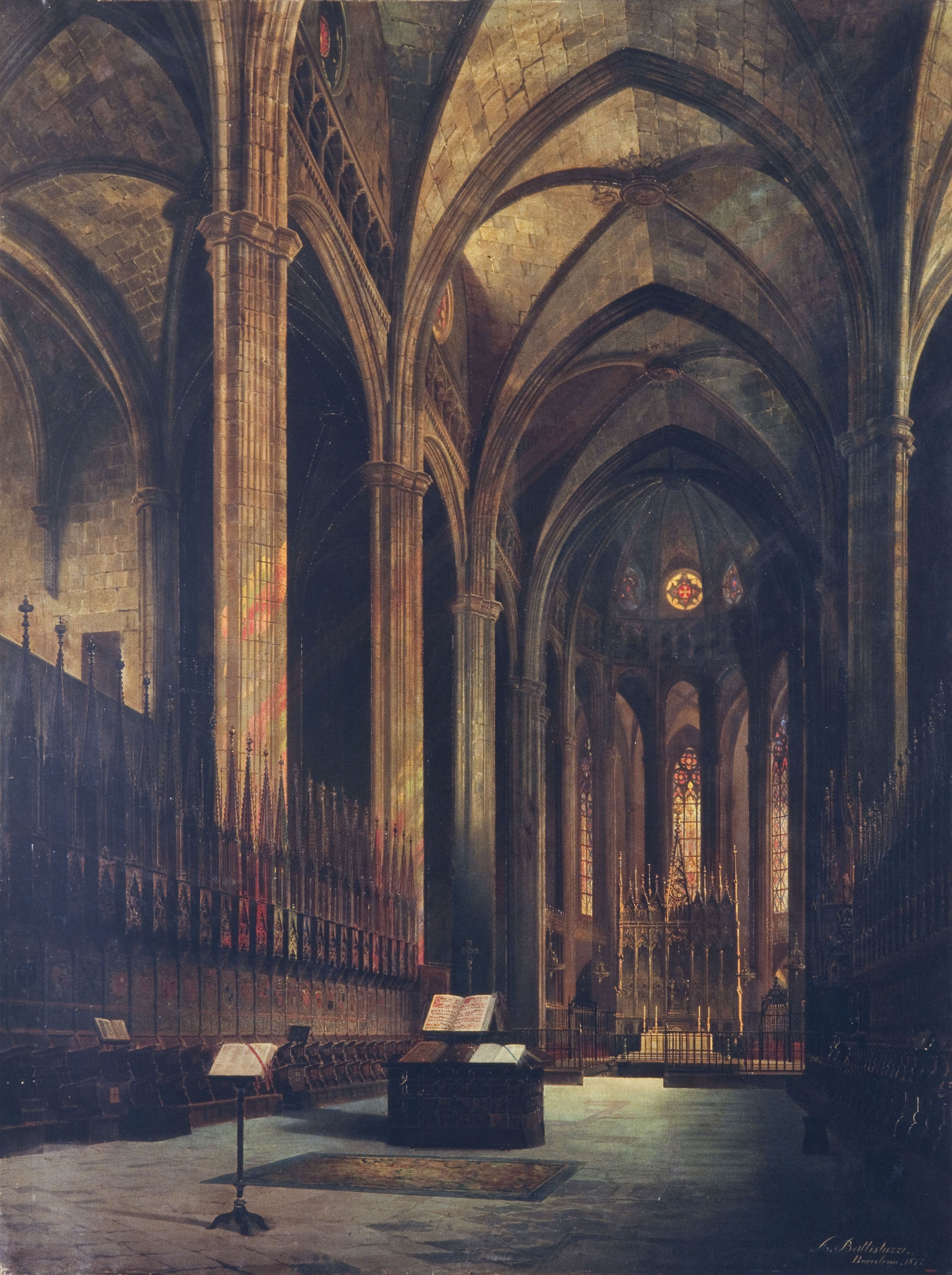 image for: Achille Battistuzzi - Interior de la catedral de Barcelona - 1877