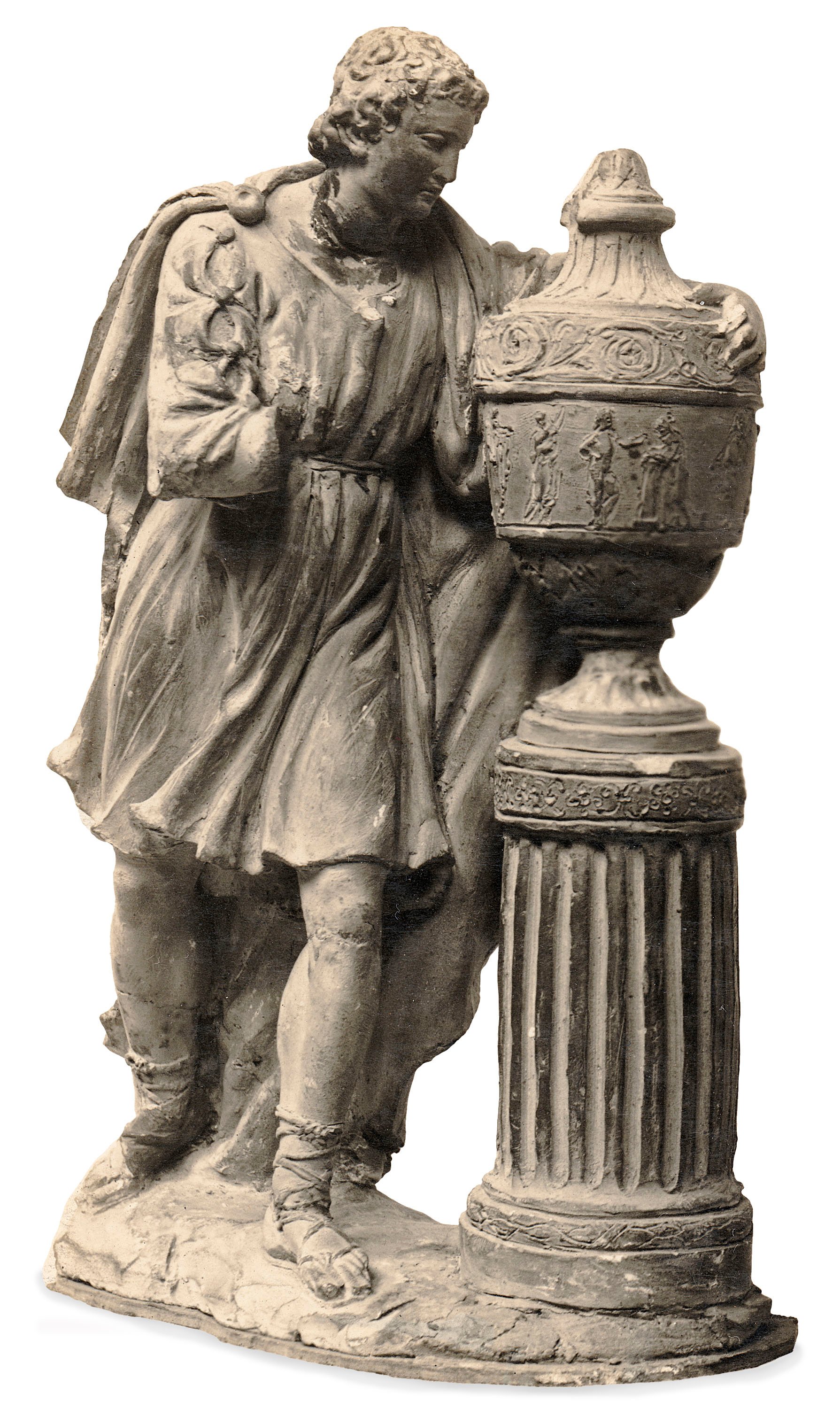 image for: Damià Campeny - Home recolzant-se en un gerro funerari - Cap a 1805-1815