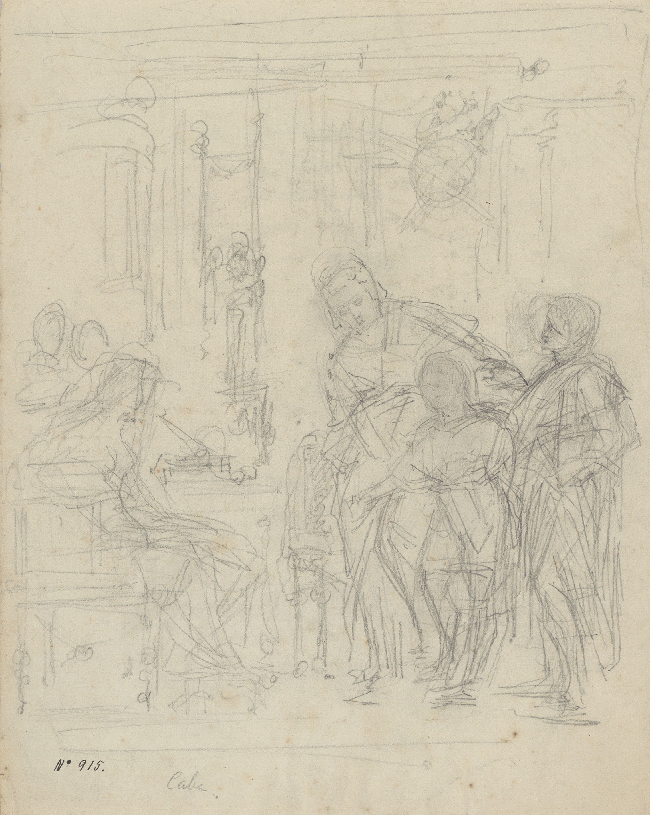 image for: Antoni Caba - Estudi per a la pintura «La mare dels Grac» - Cap a 1871-1874