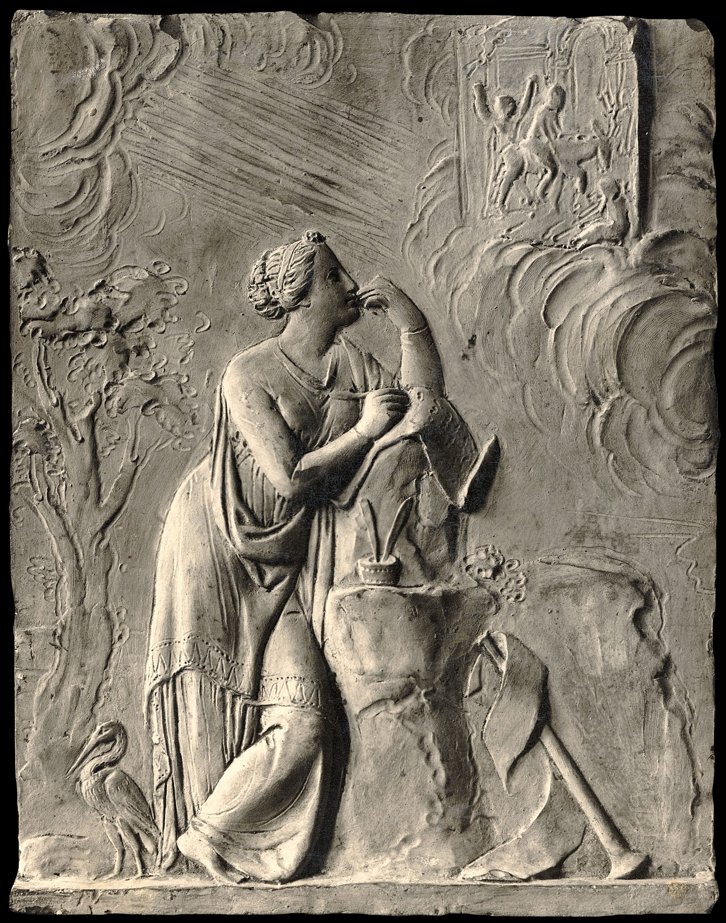 image for: Damià Campeny - La Fama escrivint la història de Crist: Entrada de Jesús a Jerusalem - Cap a 1816