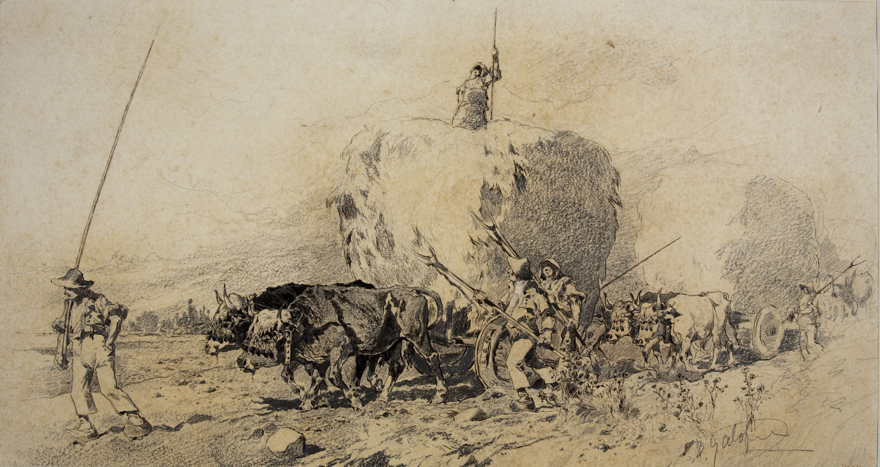 image for: Baldomer Galofre - Agost, comboi de carretes - Cap a 1887-1889