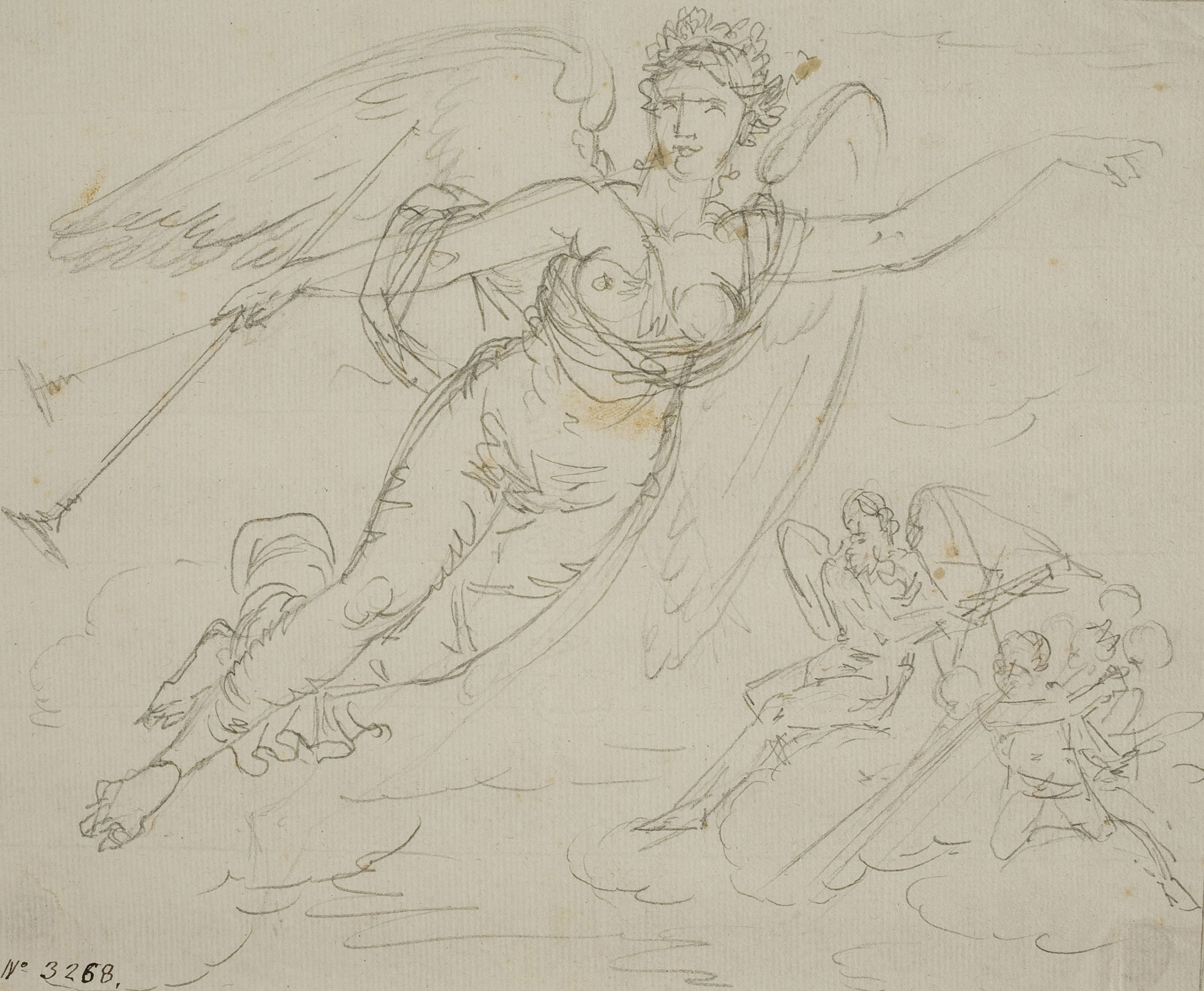 image for: Pau Rigalt - Al·legoria de la Fama (Decoració de l'antic Palau Castell de Pons) - Cap a 1830