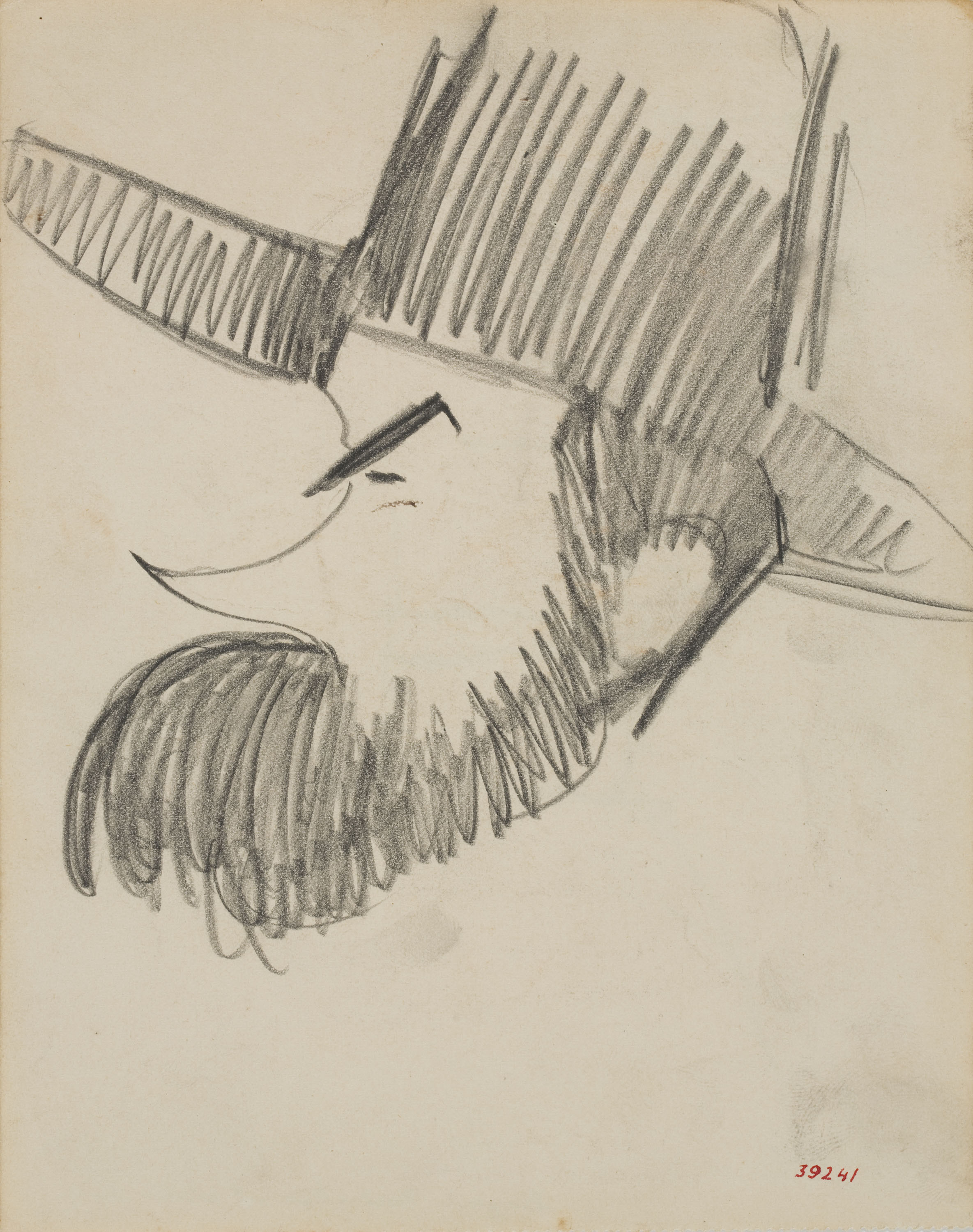 Lluís Bagaria Bou - Apunt de caricatura del cap de Joan Colom (anvers) / Croquis arquitectònic (revers) - Primera meitat del segle XX image for: Lluís Bagaria Bou - Apunt de caricatura del cap de Joan Colom (anvers) / Croquis arquitectònic (revers) - Primera meitat del segle XX