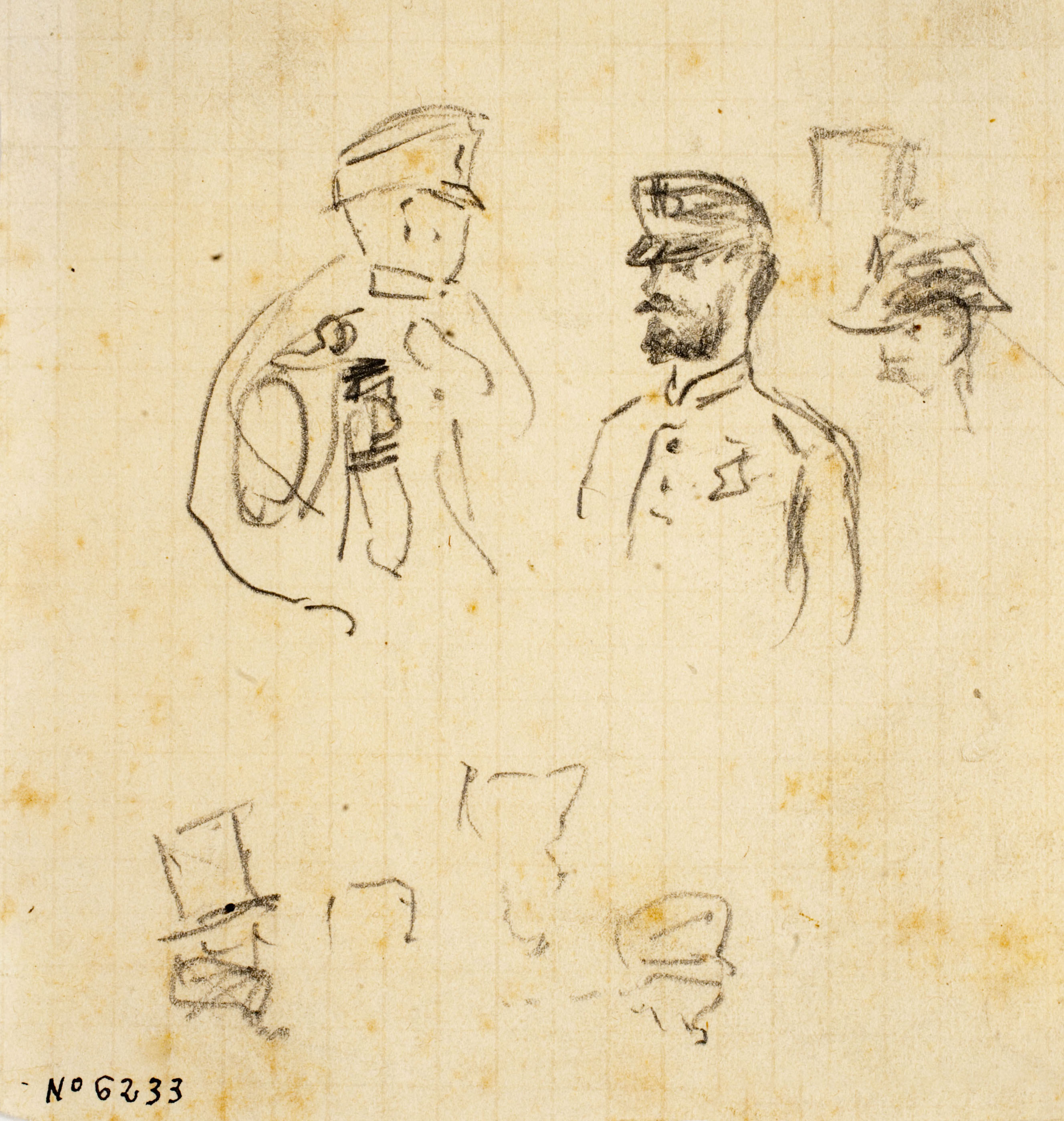 image for: Josep Lluís Pellicer - Apunts de militars i altres figures - Cap a 1872-1876