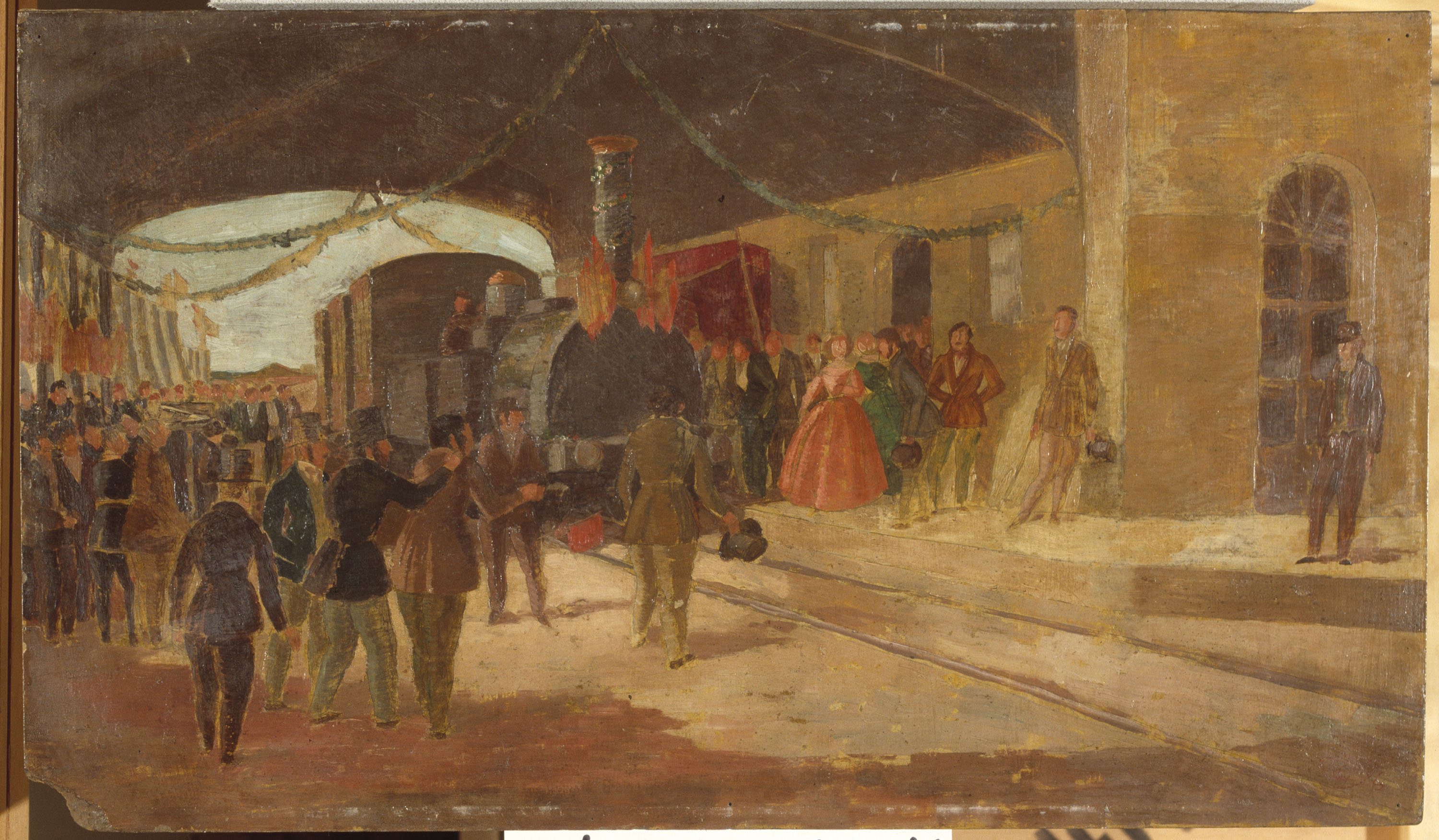 Xavier Nogués - Arribada a Mataró del primer ferrocarril d'Espanya - Cap a 1928-1929 image for: Xavier Nogués - Arribada a Mataró del primer ferrocarril d'Espanya - Cap a 1928-1929