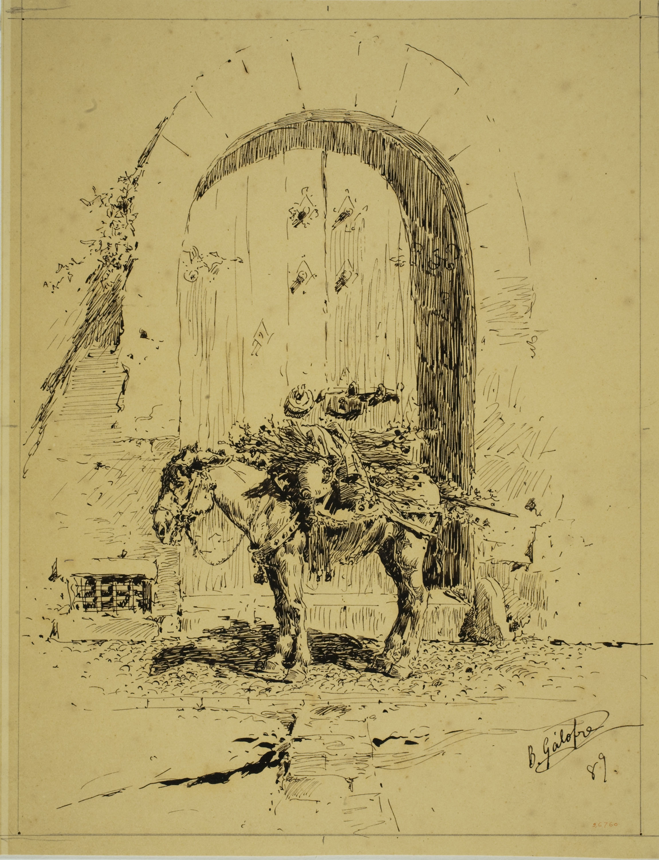 image for: Baldomer Galofre - Ase davant d'una porta - 1889