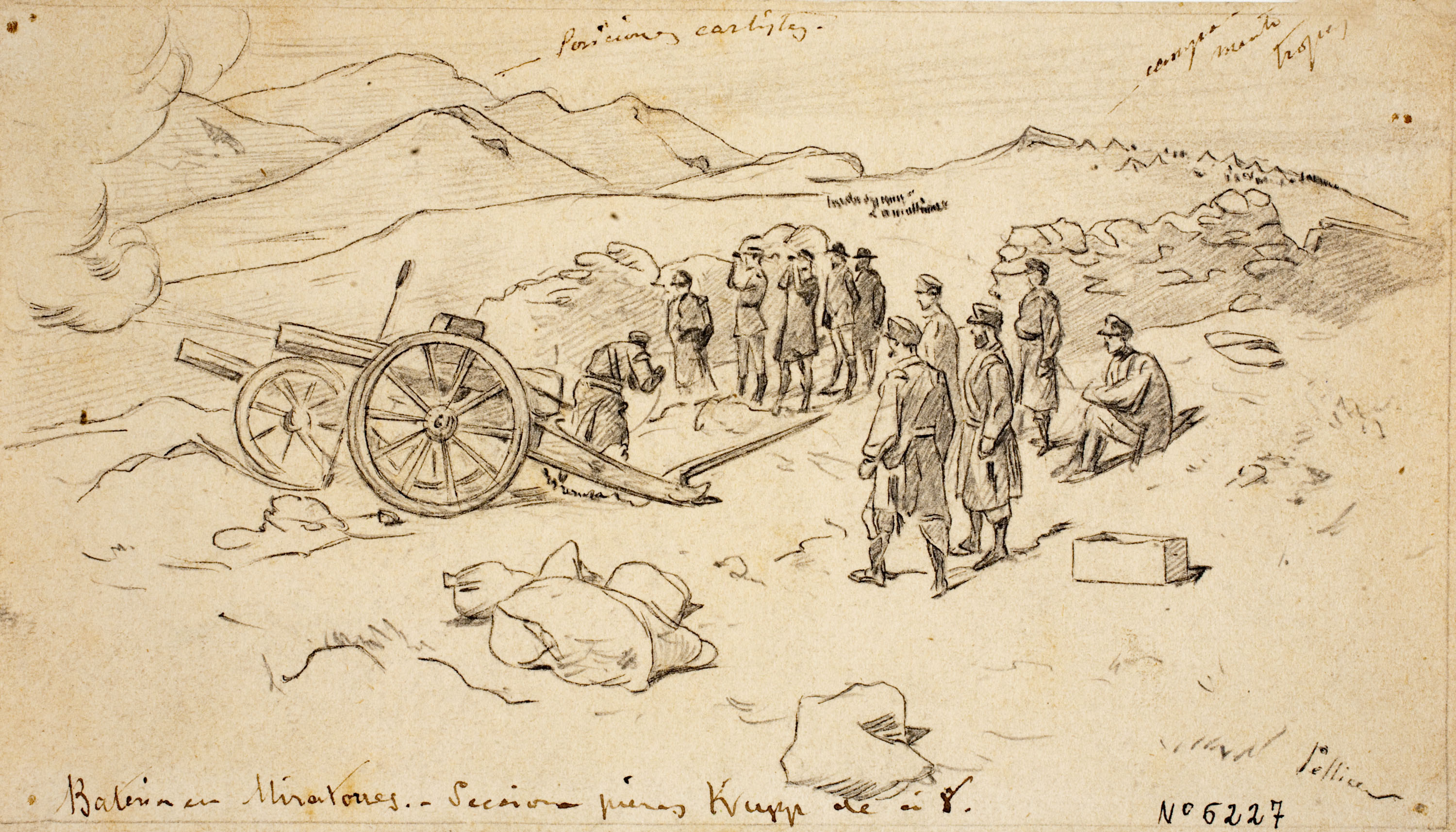 Josep Lluís Pellicer - Bateria en Miratorres - Cap a 1872-1876 image for: Josep Lluís Pellicer - Bateria en Miratorres - Cap a 1872-1876