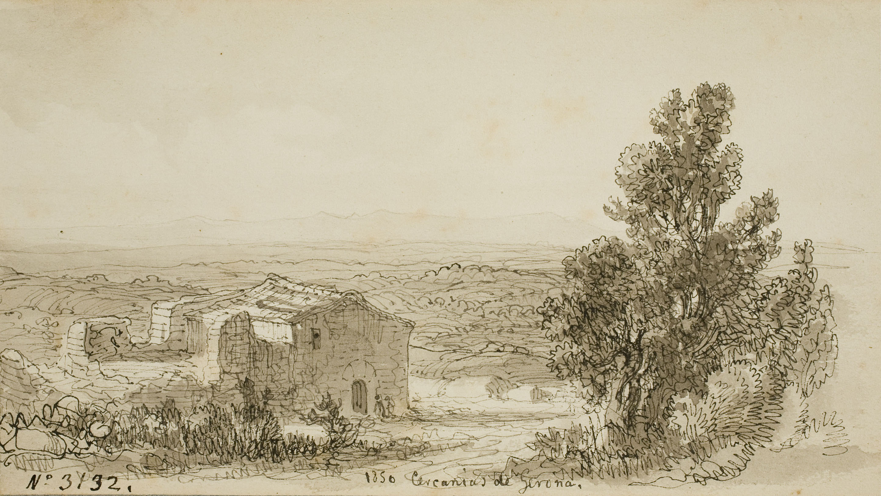 image for: Lluís Rigalt - Cercanías de Gerona - 1850