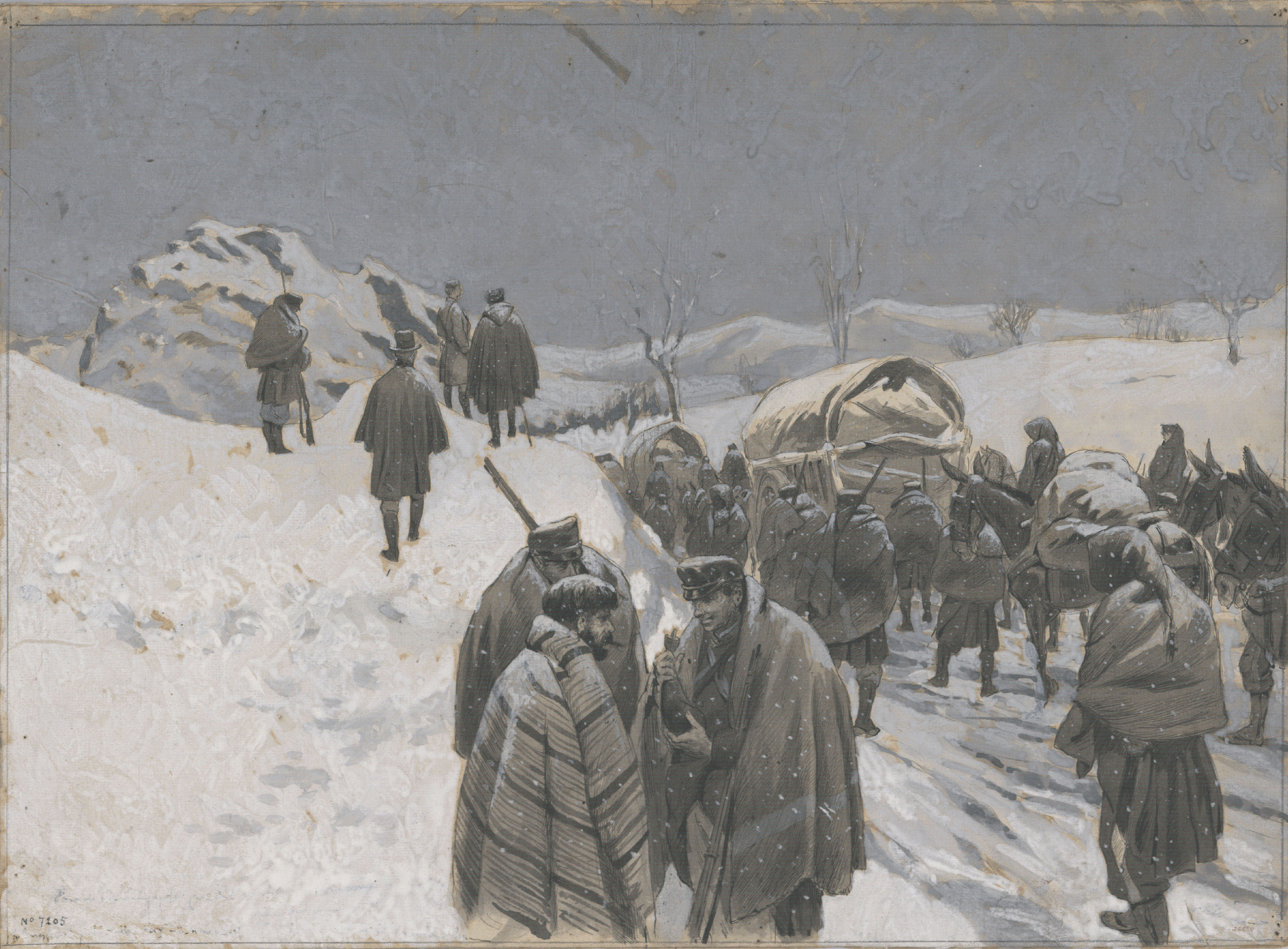 image for: Josep Lluís Pellicer - Comboi a la neu - 1877