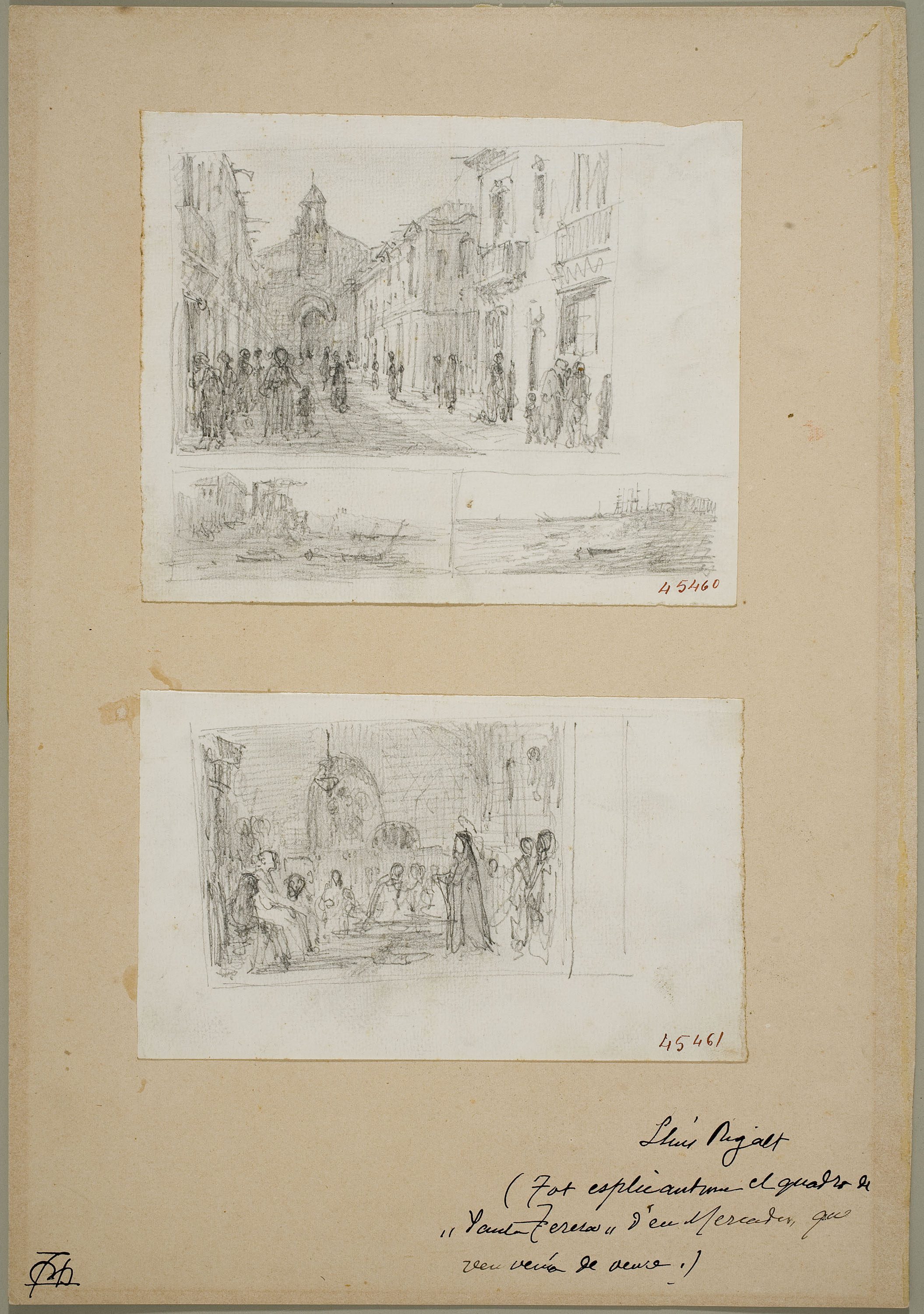 image for: Lluís Rigalt - Croquis del quadre «Santa Teresa de Jesús» de Benet Mercadé - Cap a 1868-1870 [1]