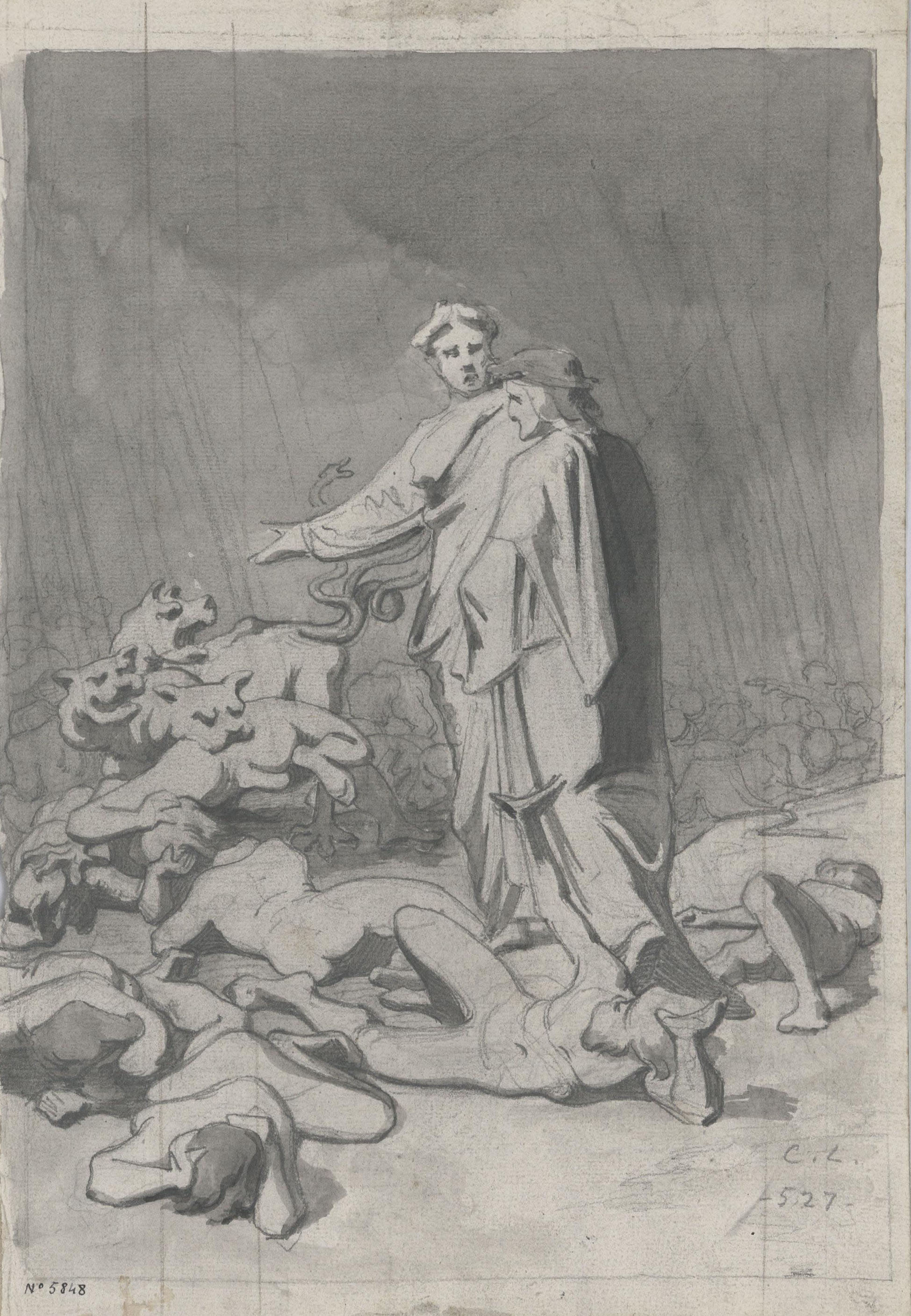 image for: Claudi Lorenzale - Dant i Virgili en un passatge de la Divina Comèdia - Cap a 1850-1870