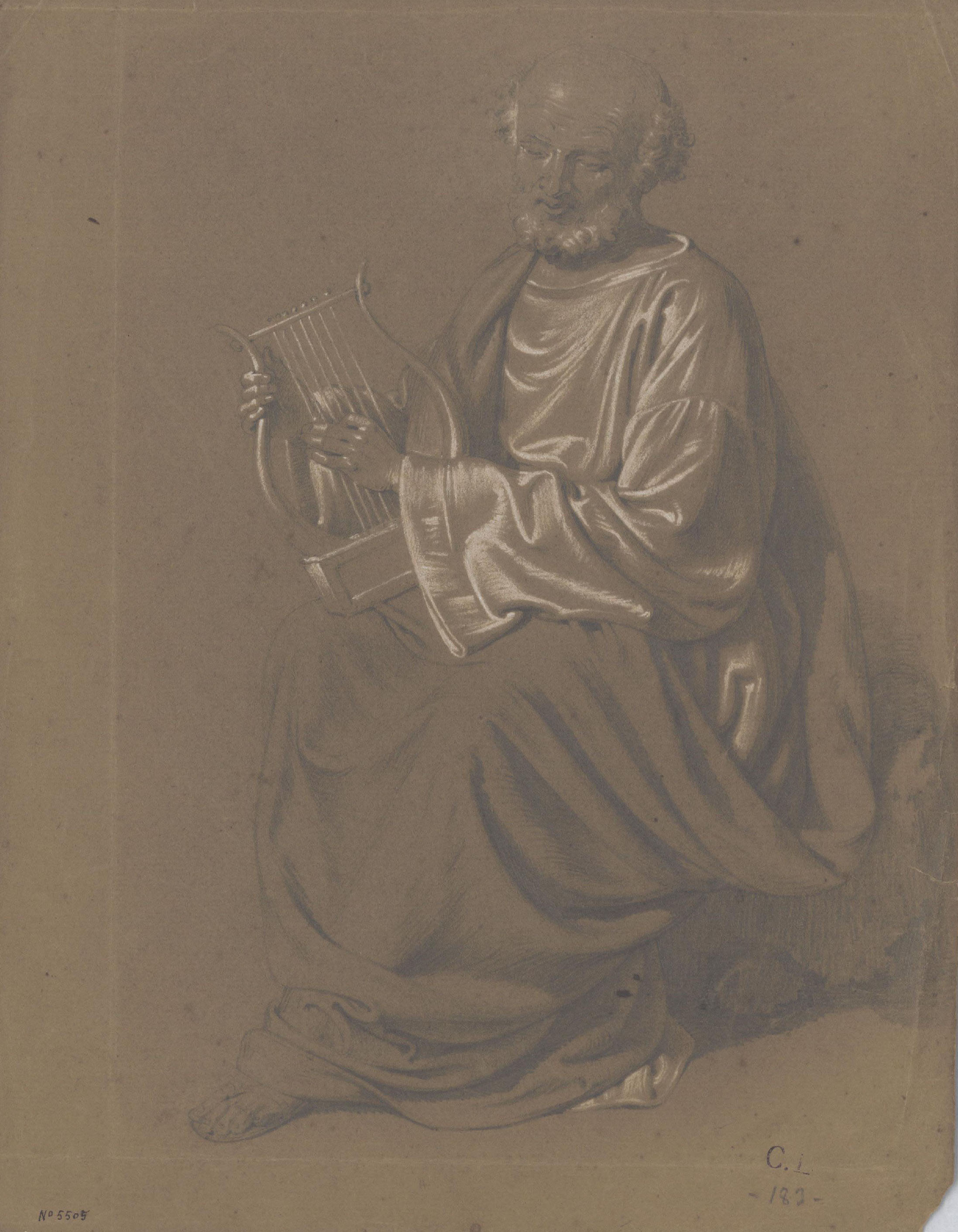 image for: Claudi Lorenzale - David tocant la lira - Cap a 1850-1870