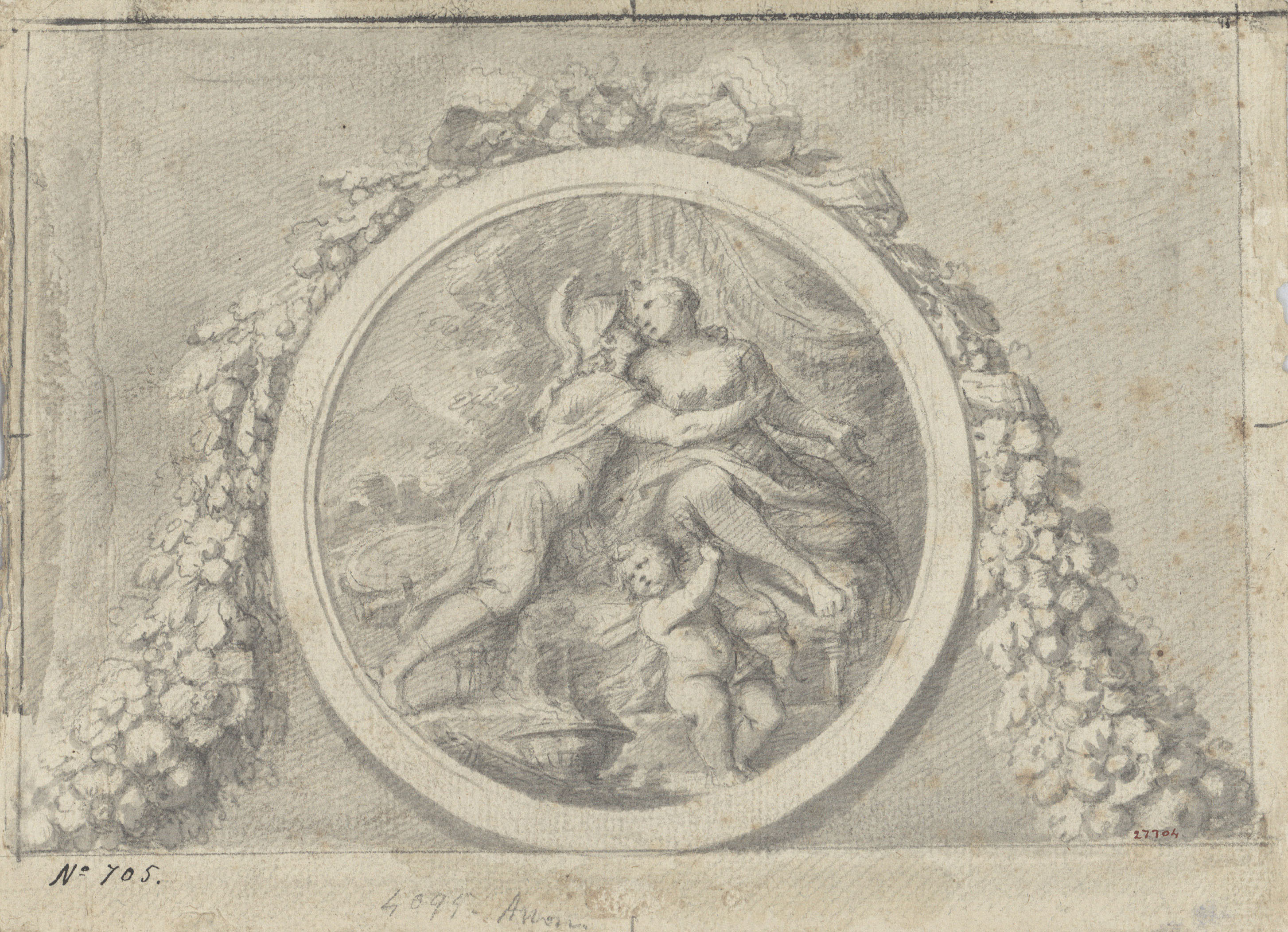 image for: Pau Rigalt - Decoració amb al·legoria mitològica - Cap a 1800-1810