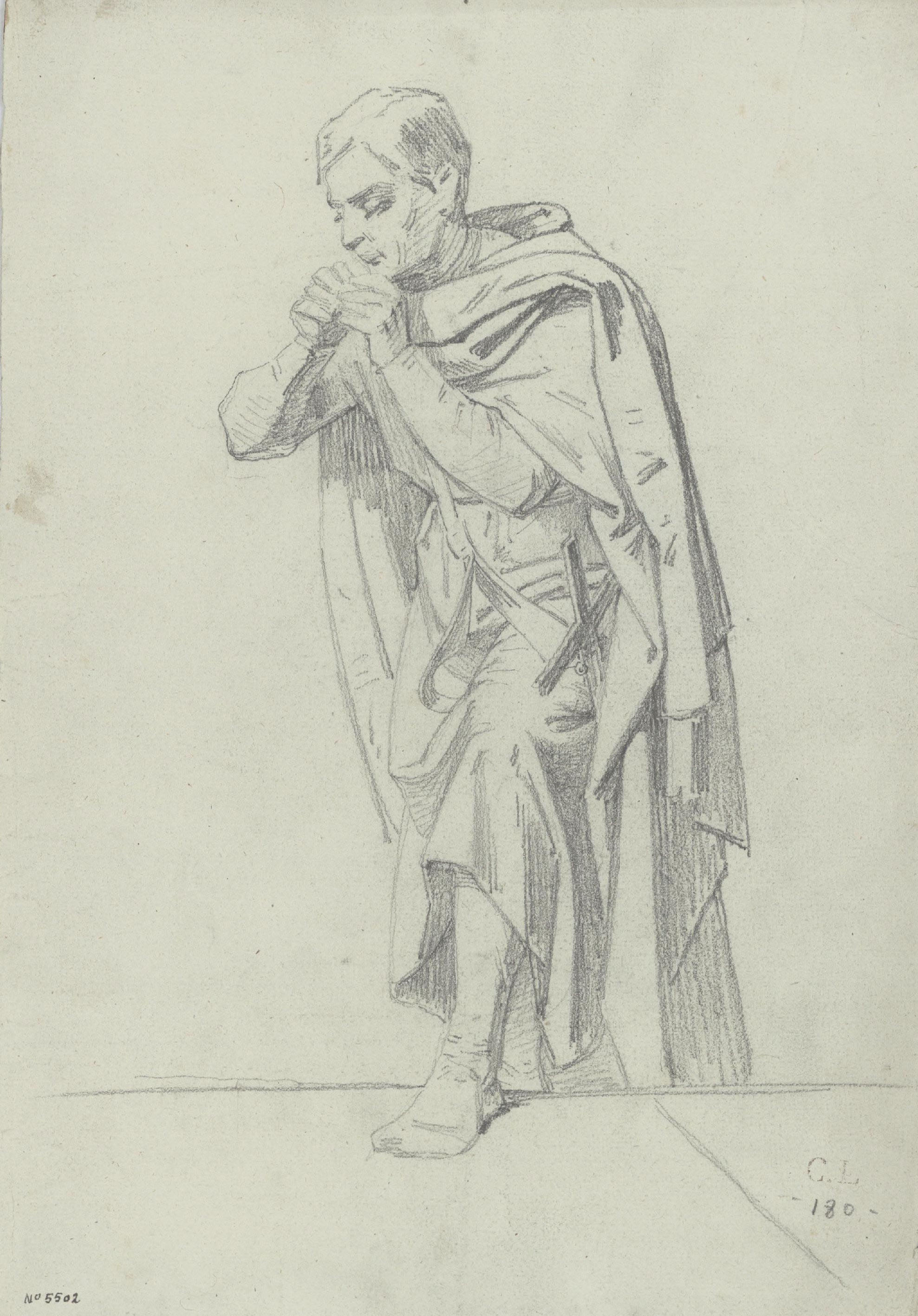 image for: Claudi Lorenzale - Estudi de cavaller per al quadre «Els ambaixadors de la Diputació a Vilafranca prohibeixen a la Reina Joana que acompanyi el Príncep Viana a Barcelona» - Cap a 1870