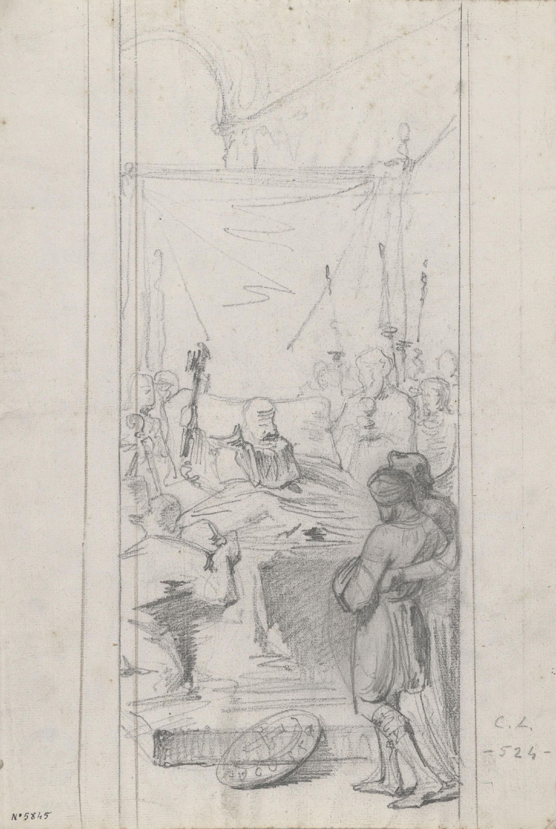 image for: Claudi Lorenzale - L'agonia d'un rei [?] - Cap a 1850-1870