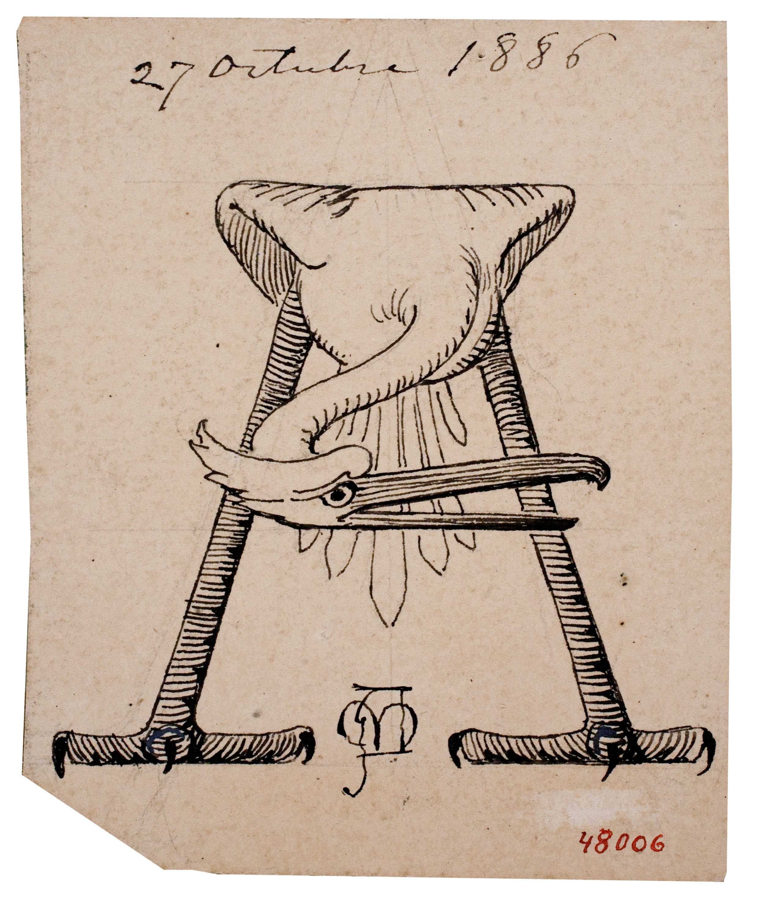 Apel·les Mestres - Lletra A i decoració - 1886 image for: Apel·les Mestres - Lletra A i decoració - 1886