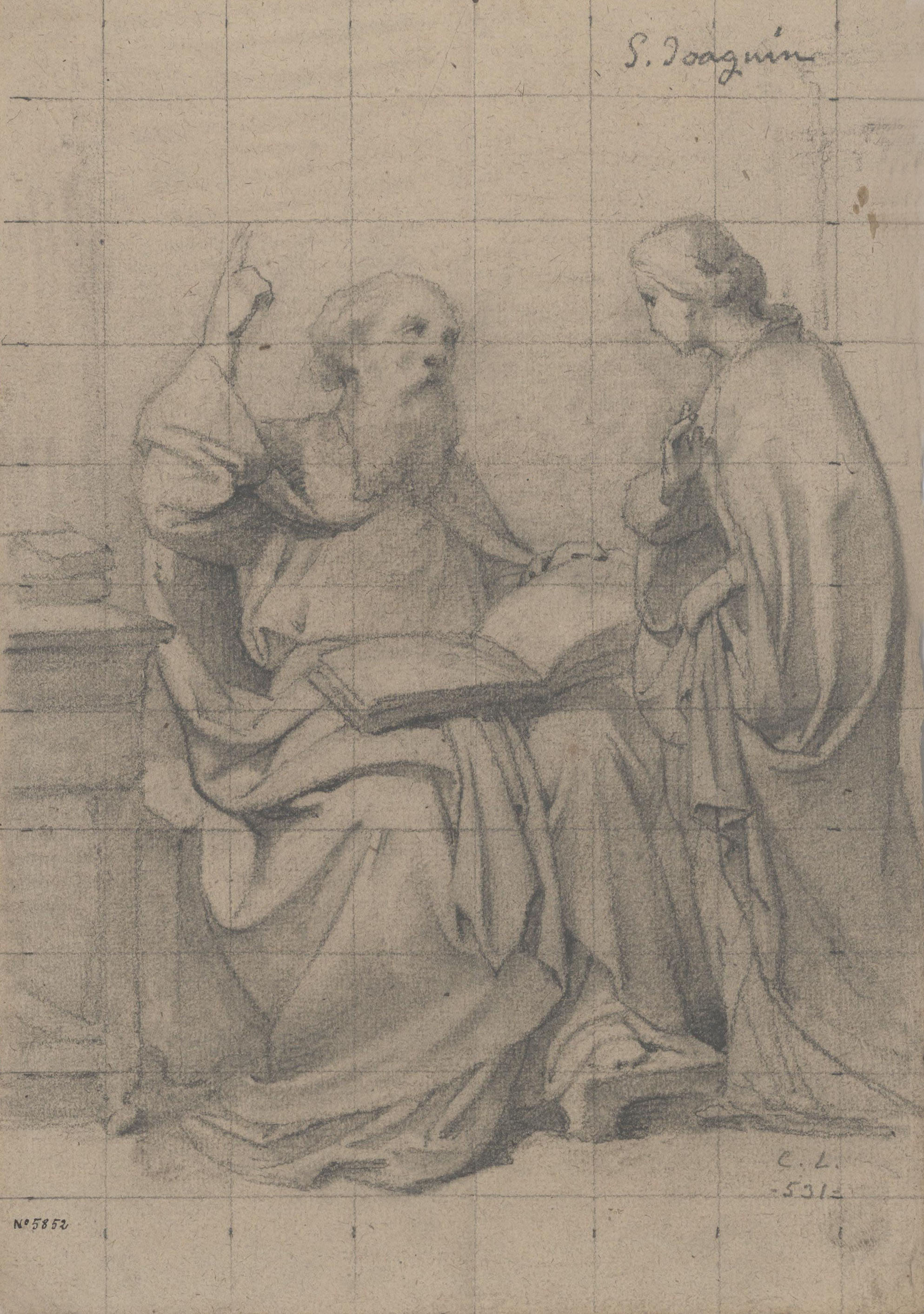 image for: Claudi Lorenzale - Sant Joaquim (anvers) / Figura d'un àngel, amb un calze a la mà, i una dona (revers) - Cap a 1850-1870