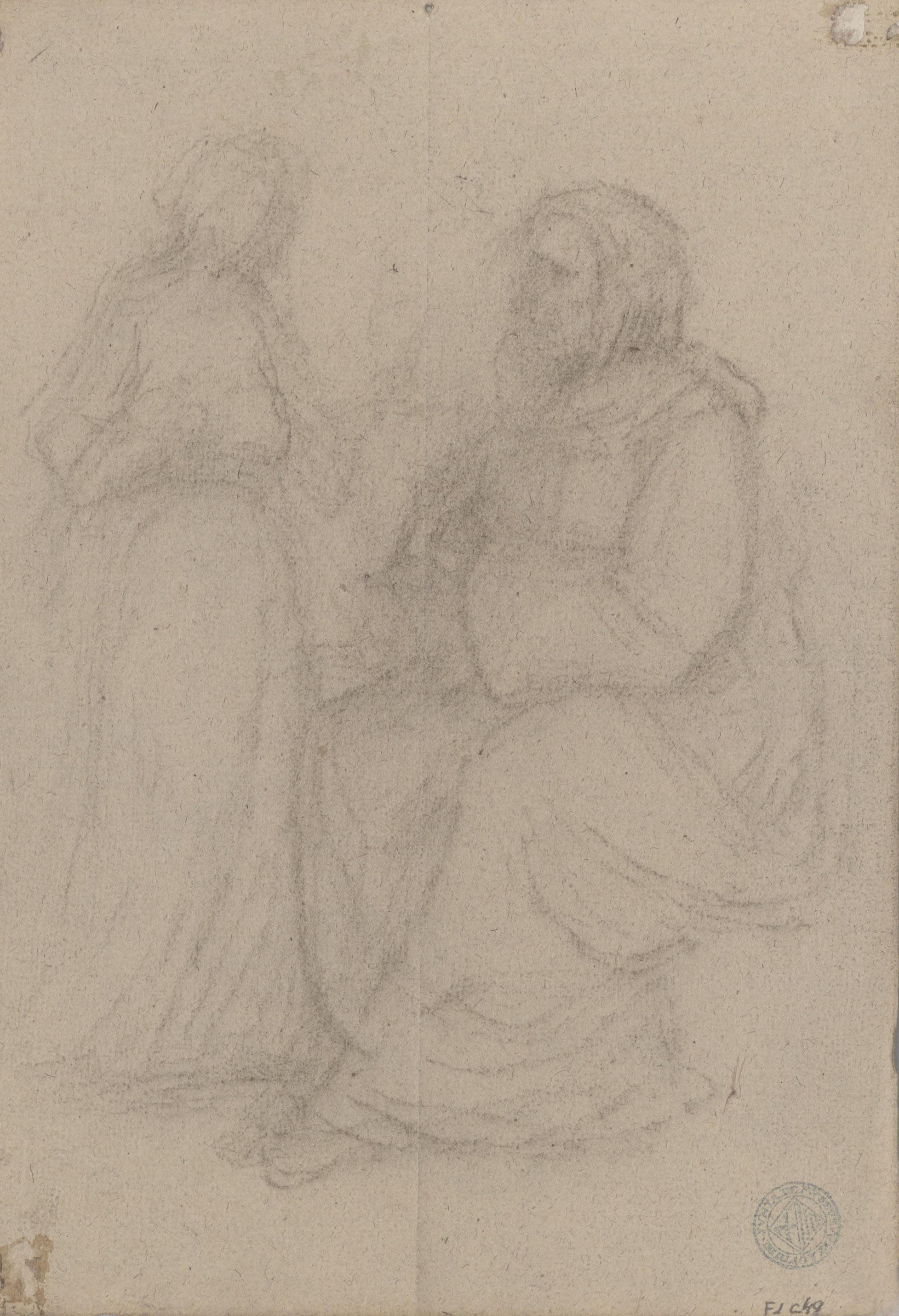 image for: Claudi Lorenzale - Sant Joaquim (anvers) / Figura d'un àngel, amb un calze a la mà, i una dona (revers) - Cap a 1850-1870 [1]