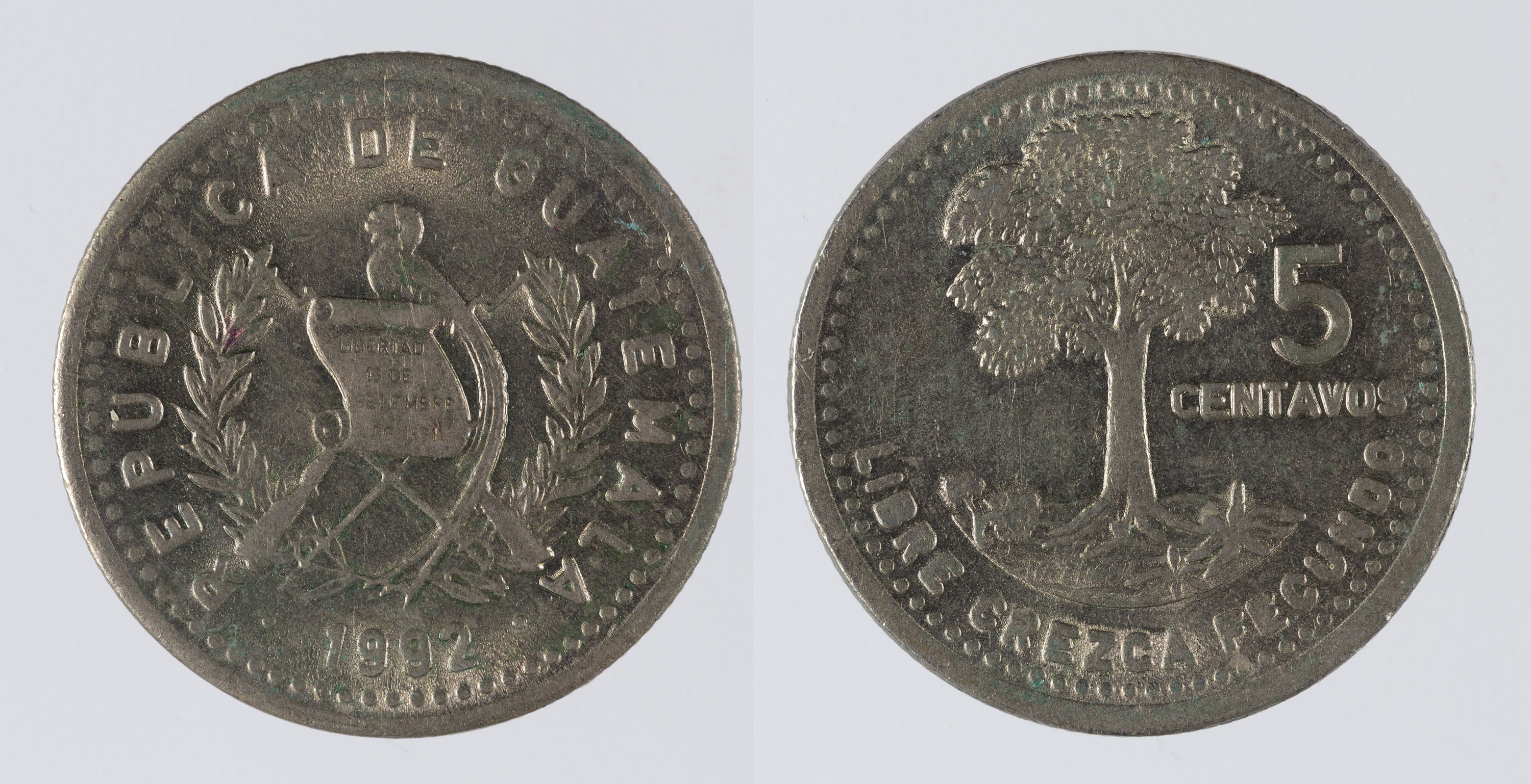 República de Guatemala - 5 centaus - 1992 image for: República de Guatemala - 5 centaus - 1992