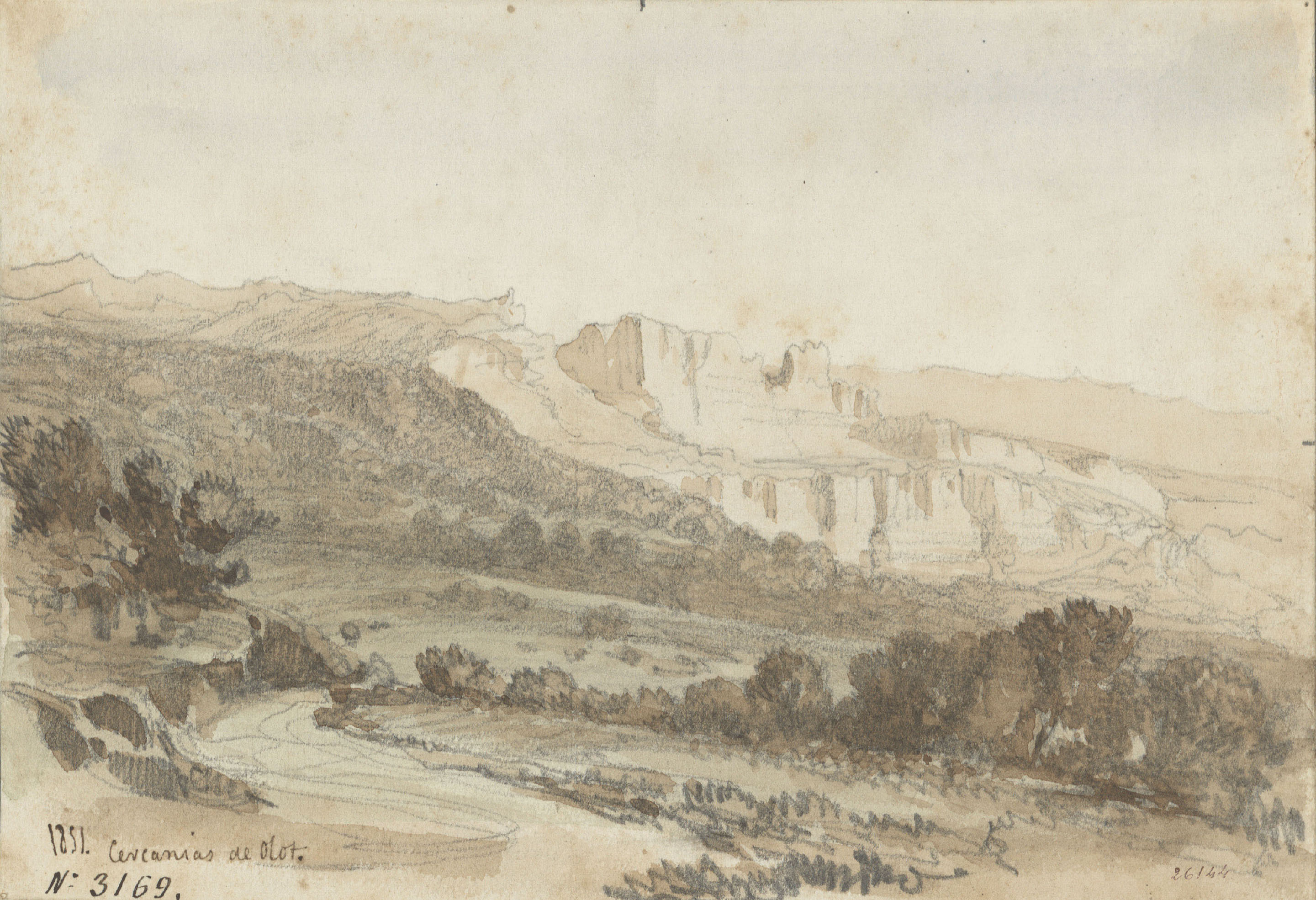 Lluís Rigalt - Cercanías de Olot - 1851 image for: Lluís Rigalt - Cercanías de Olot - 1851