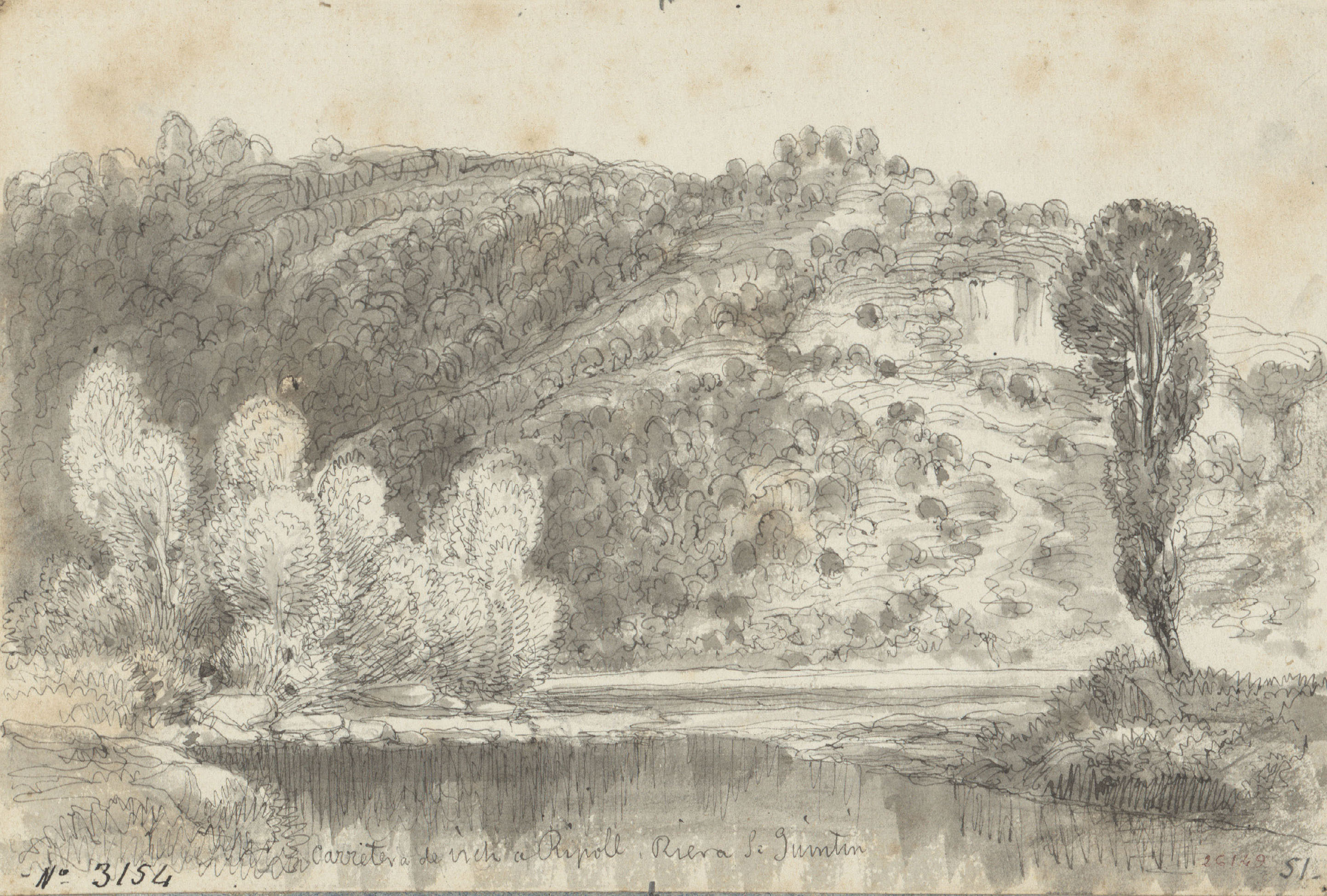 image for: Lluís Rigalt - Carretera de Vich a Ripoll. Riera de San Quintín - 1851