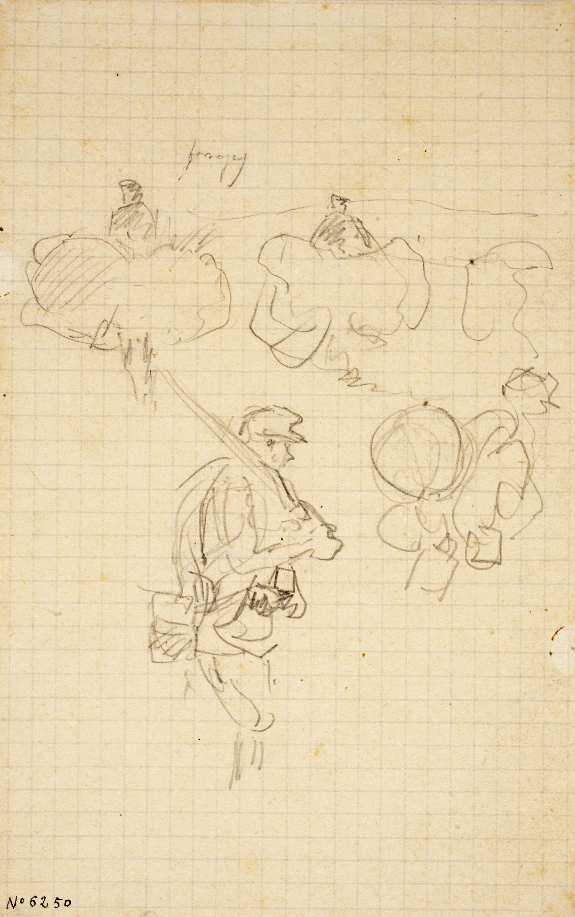 image for: Josep Lluís Pellicer - Apunt de soldats amb càrregues - Cap a 1872-1876