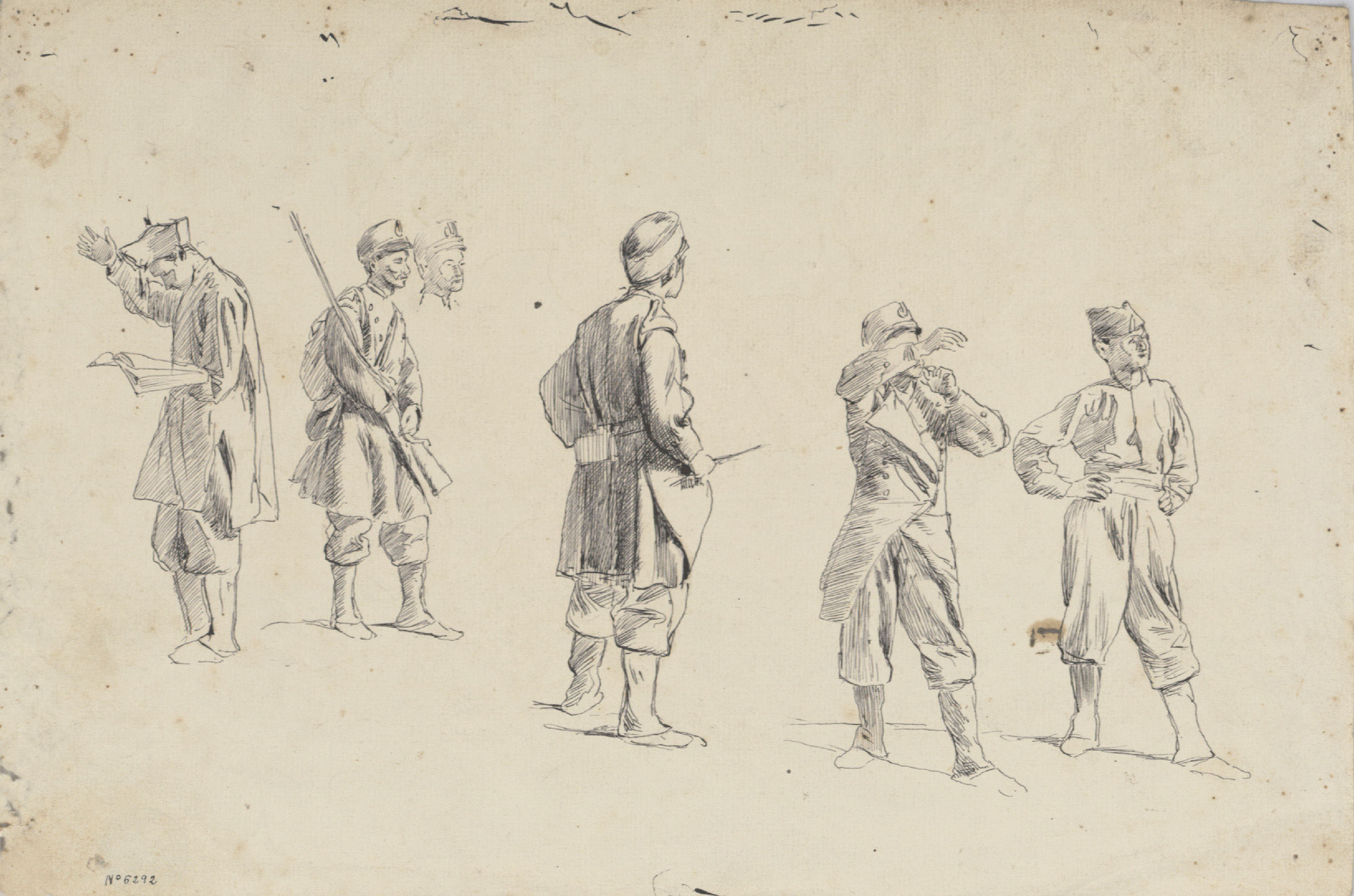 image for: Josep Lluís Pellicer - Capellà i soldats carlistes - Cap a 1872-1876