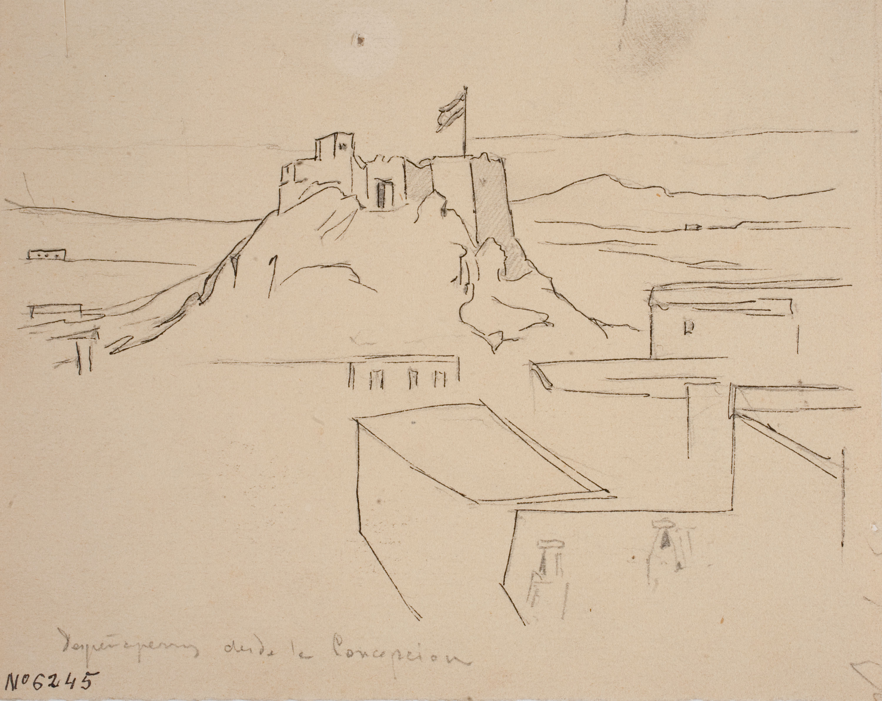 image for: Josep Lluís Pellicer - Despeñaperros des de la Concepción (anvers) / Apunt de figures (revers) - Cap a 1872-1876